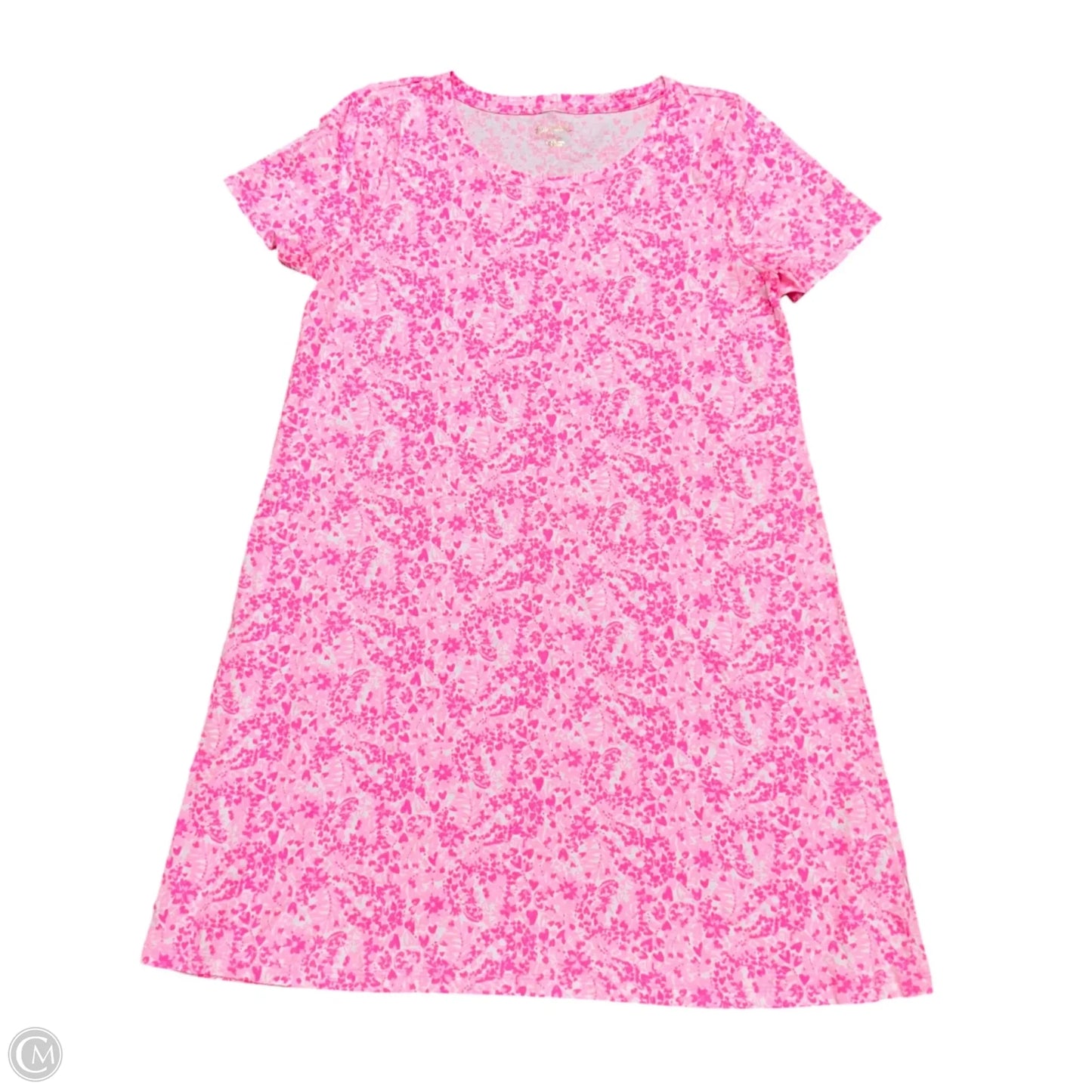 Dress Designer By Lilly Pulitzer In Pink & White, Size: L