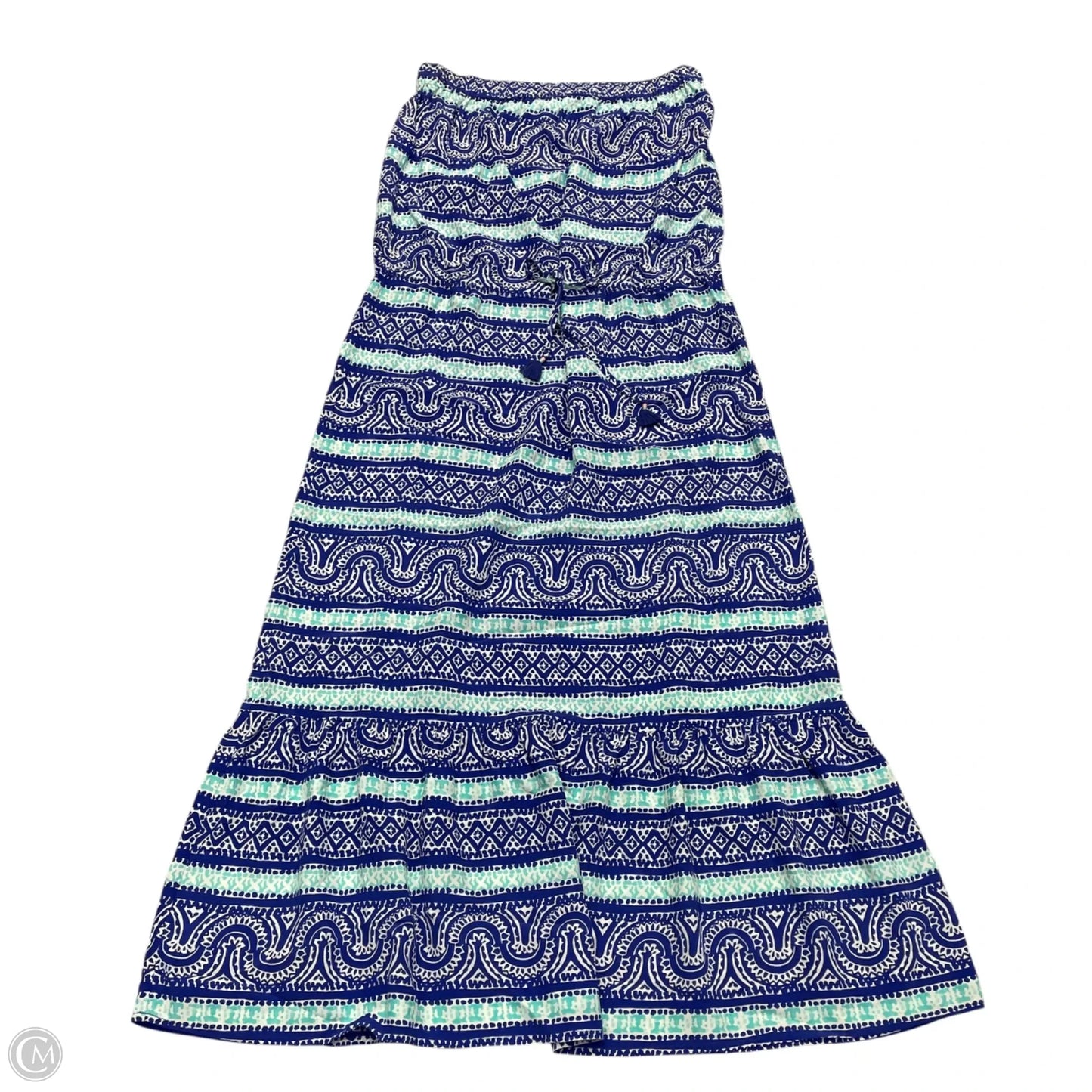 Dress Casual Maxi By Vineyard Vines In Blue & White, Size: M