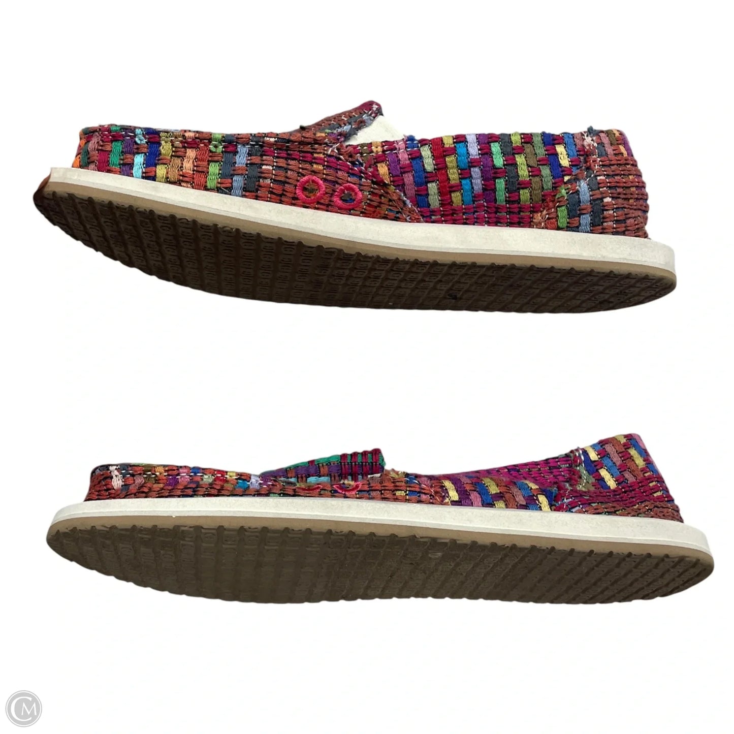 Shoes Flats By Sanuk In Rainbow Print, Size: 8