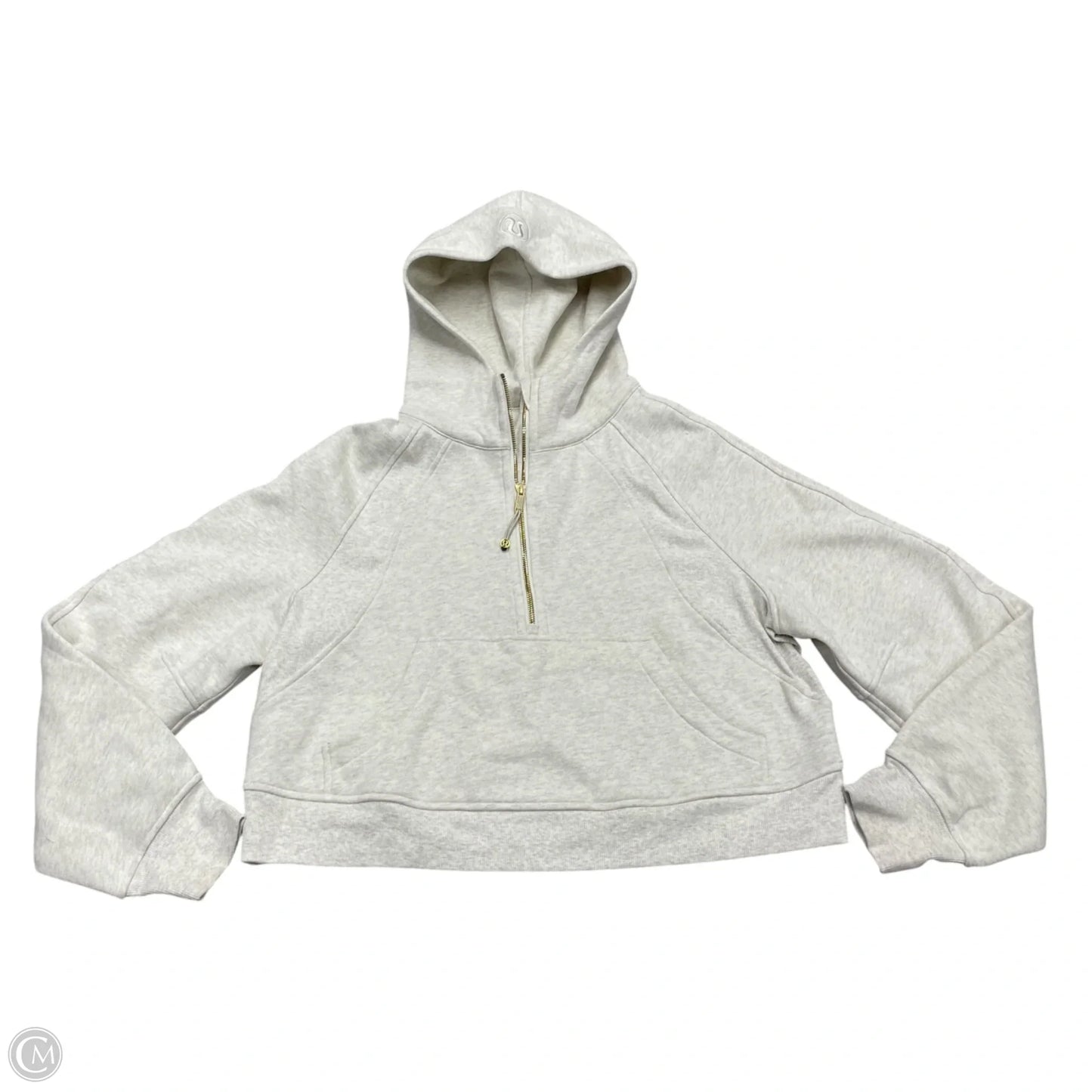 Athletic Sweatshirt Hoodie By Lululemon In Beige, Size: M