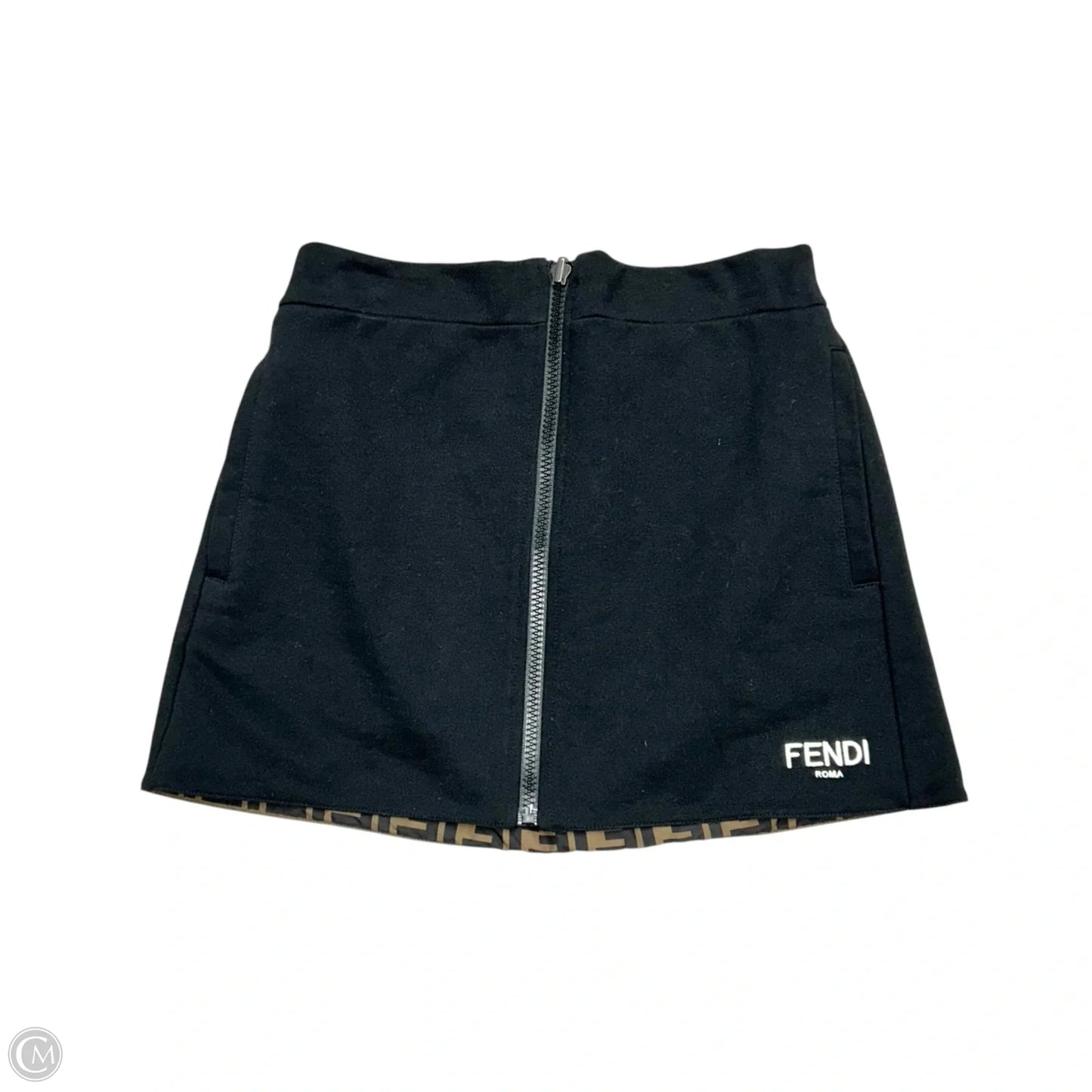 Skirt Luxury Designer By Fendi In Black & Brown, Size: Xs