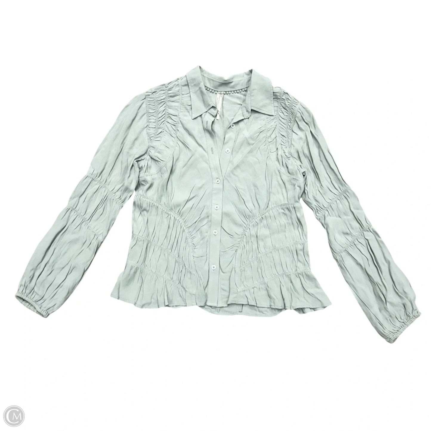 Blouse Long Sleeve By Anthropologie In Blue, Size: M