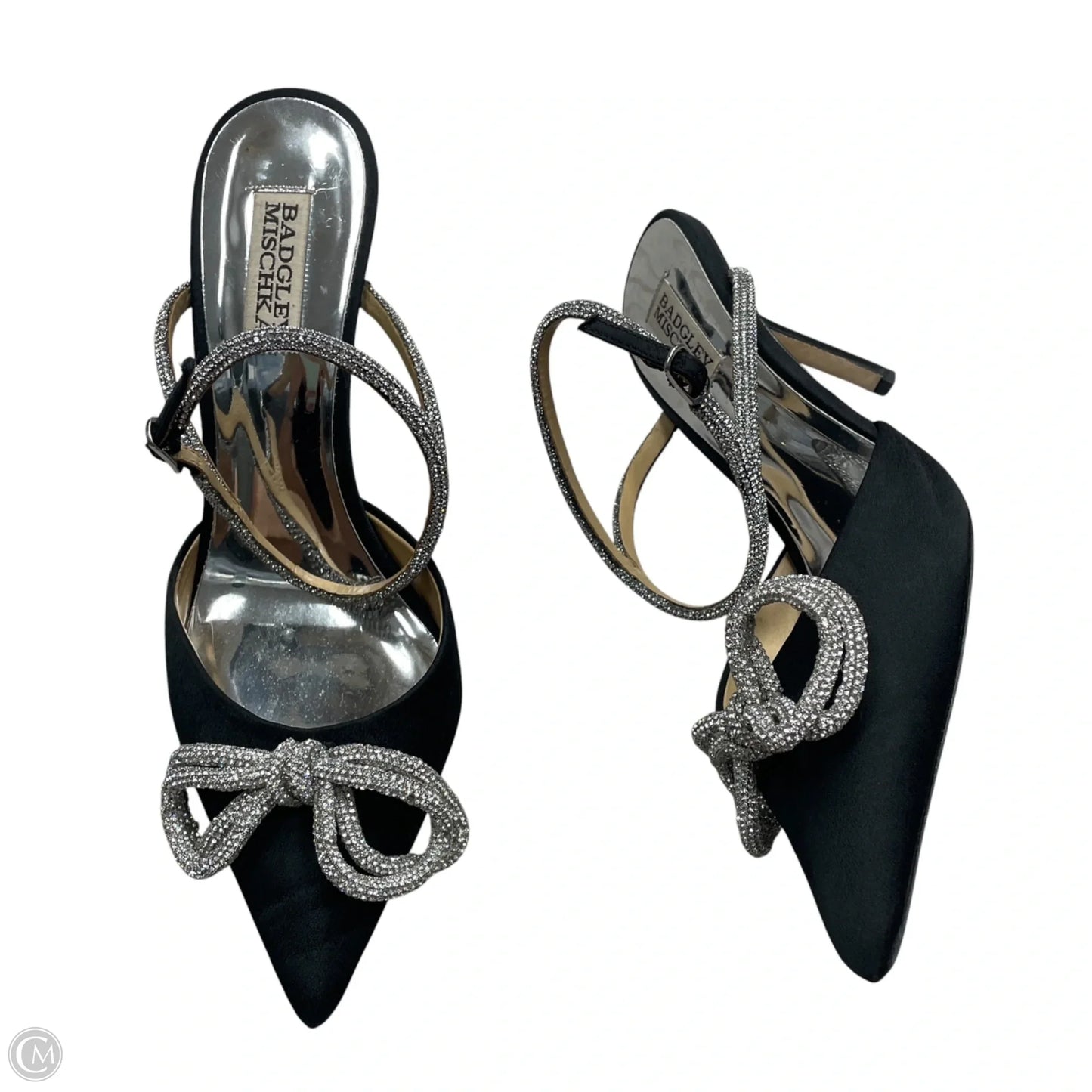 Shoes Heels Stiletto By Badgley Mischka In Black & Silver, Size: 8