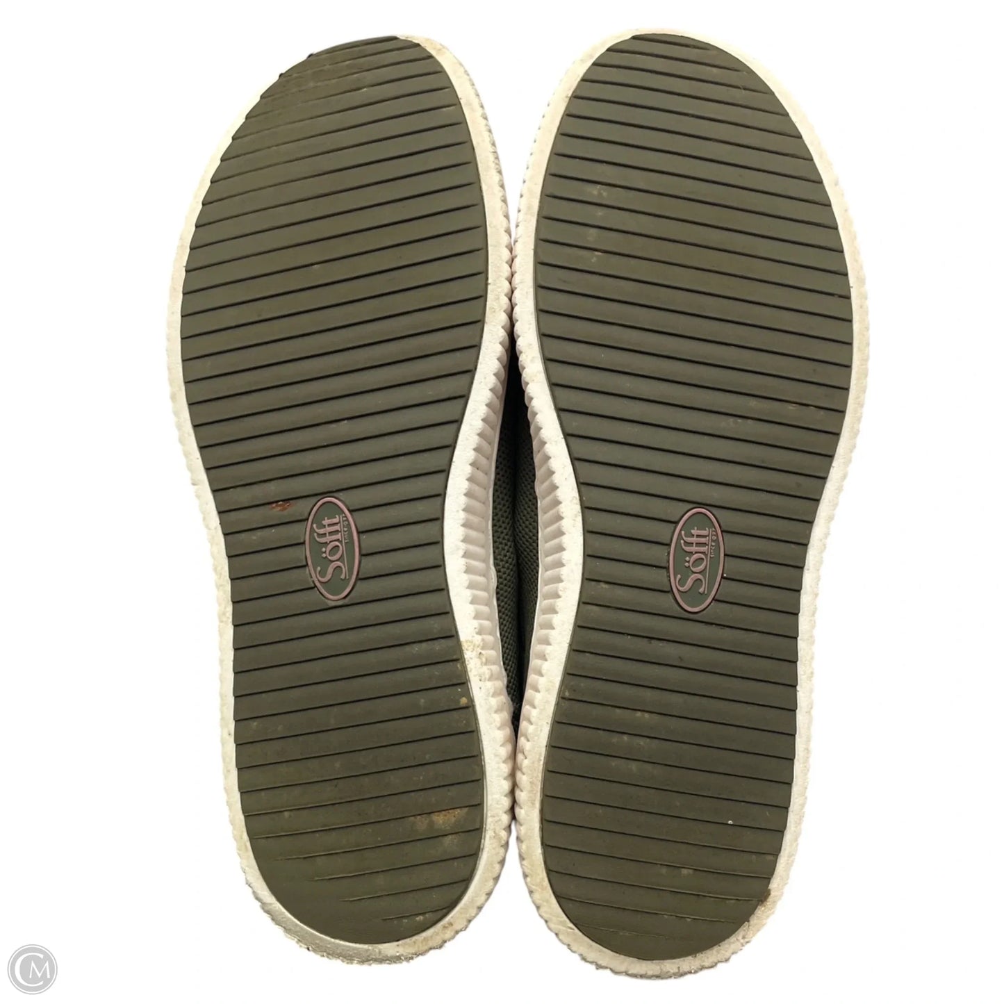 Shoes Sneakers By Sofft In Green & White, Size: 9