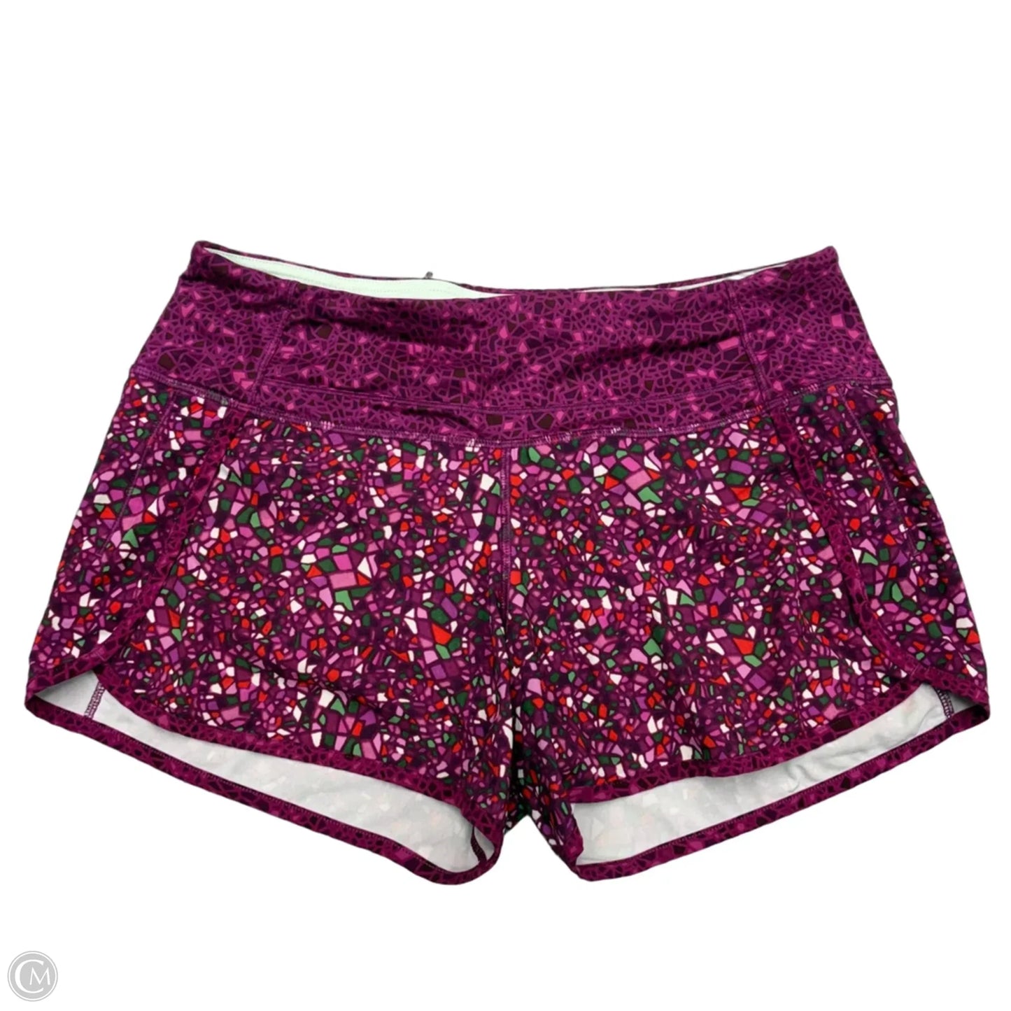 Athletic Shorts By Lululemon In Green & Purple, Size: S