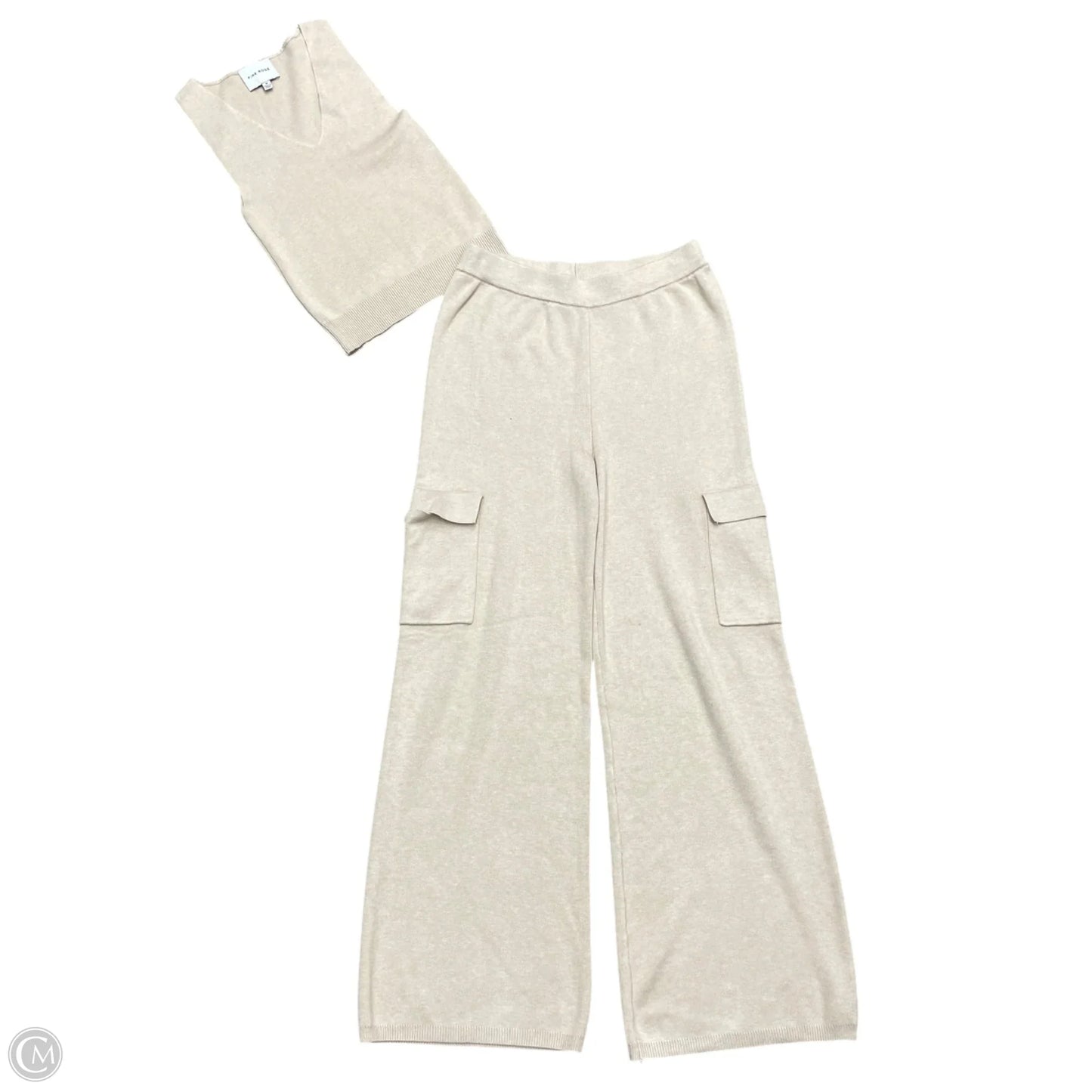 Pants Set 2pc By Pink Rose In Cream, Size: M