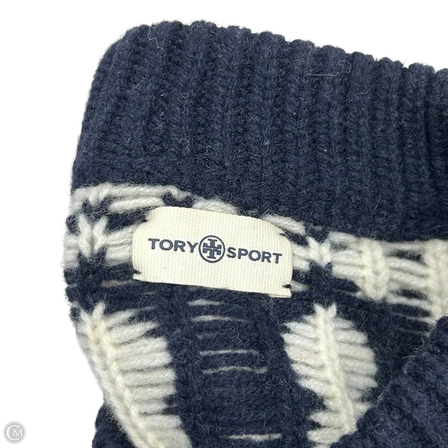 Sweater Cardigan Designer By Tory Burch In Navy, Size: S