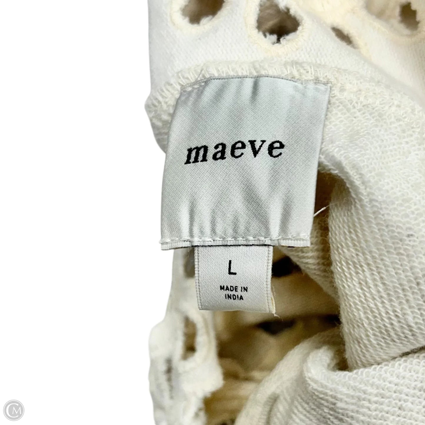 Sweatshirt Crewneck By Maeve In Cream, Size: L
