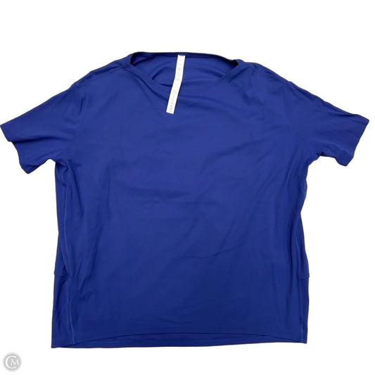 Athletic Top Short Sleeve By Lululemon In Blue, Size: S