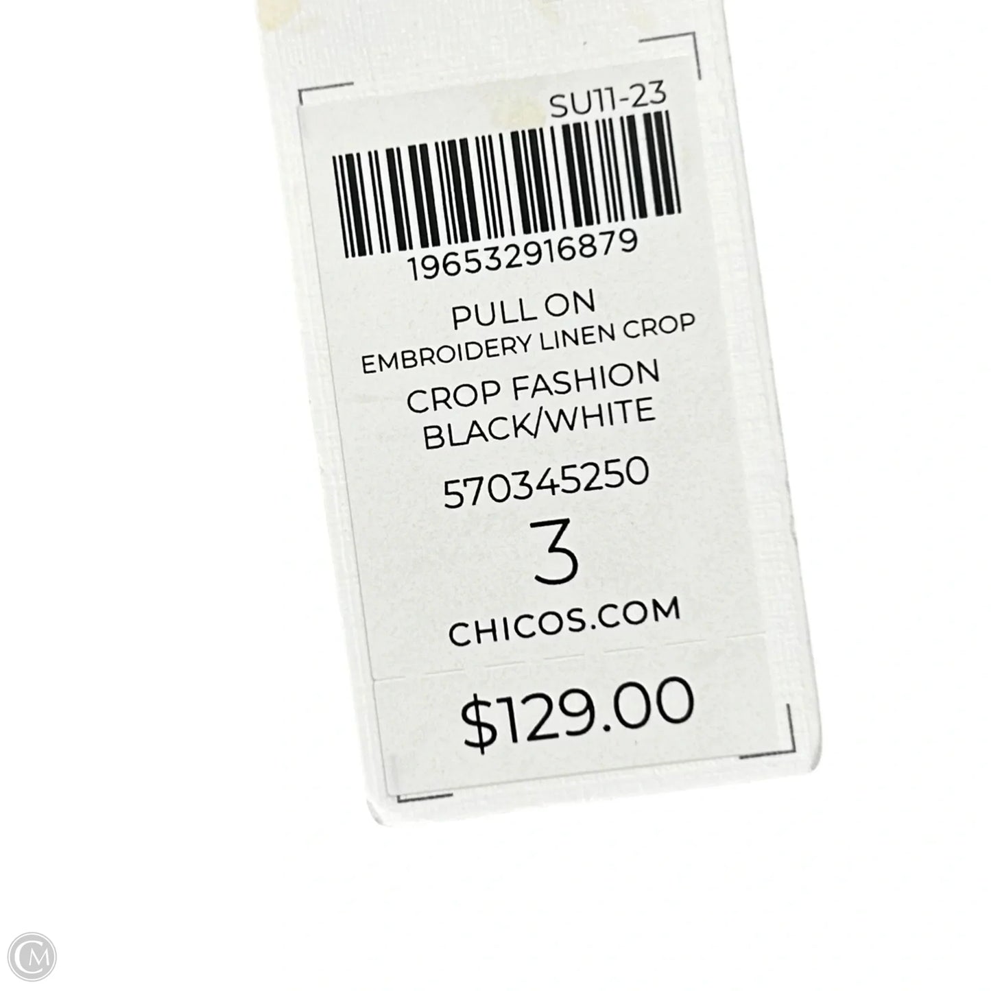 Pants Wide Leg By Chicos In Black & White, Size: 16