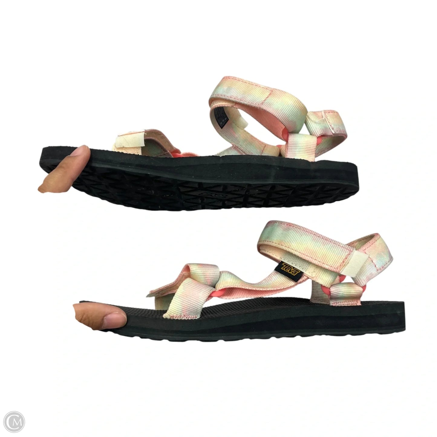 Sandals Flats By Teva In Black & Pink, Size: 7