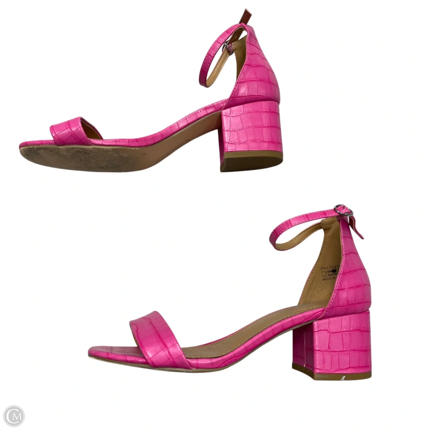 Sandals Heels Block By Comfortview In Pink, Size: 7.5