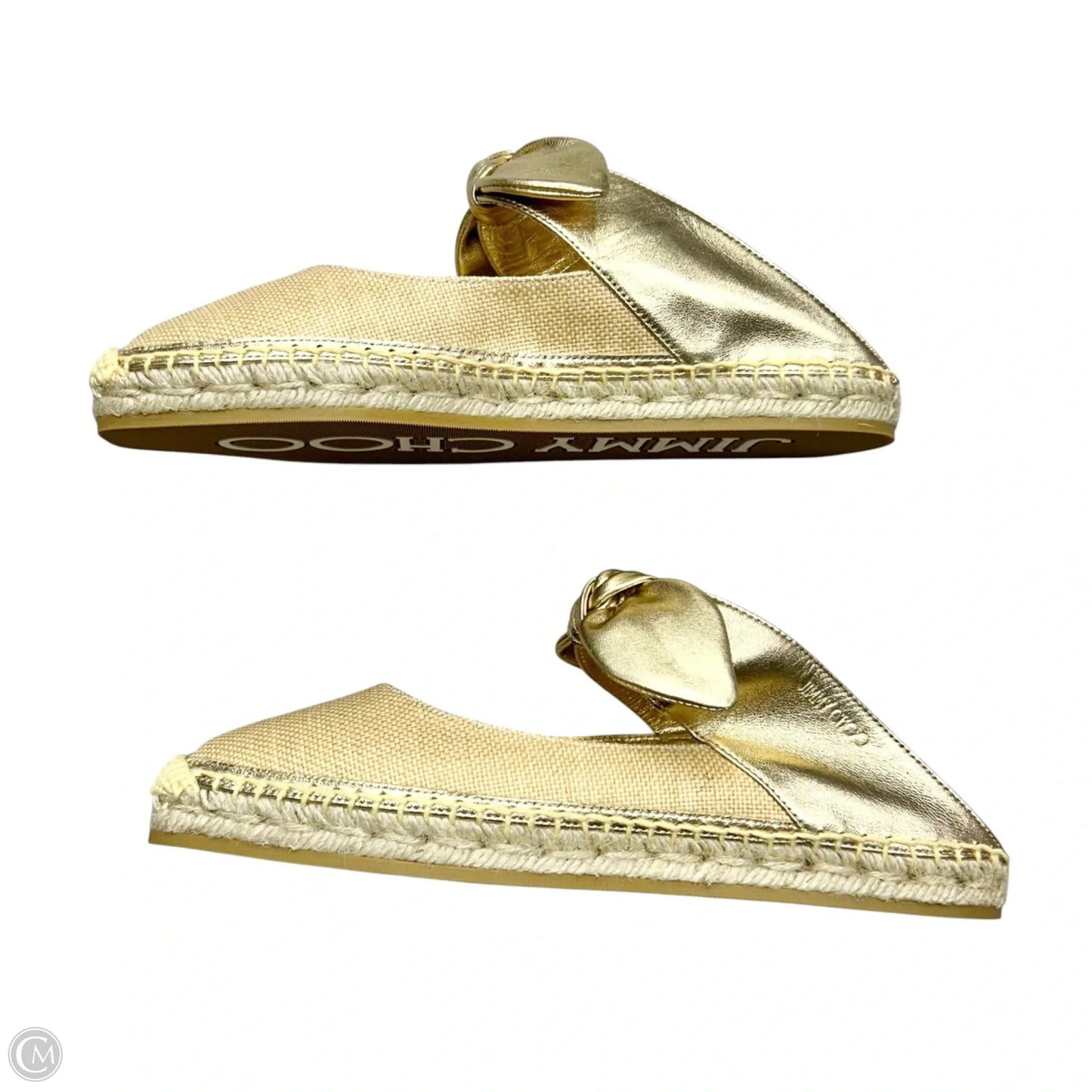 Shoes Luxury Designer By Jimmy Choo In Gold, Size: 9
