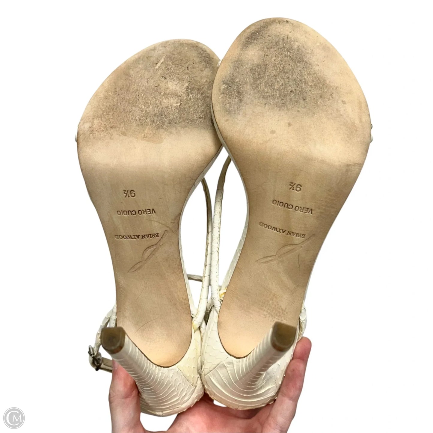 Sandals Heels Stiletto By Beian Atwood In Cream, Size: 9.5