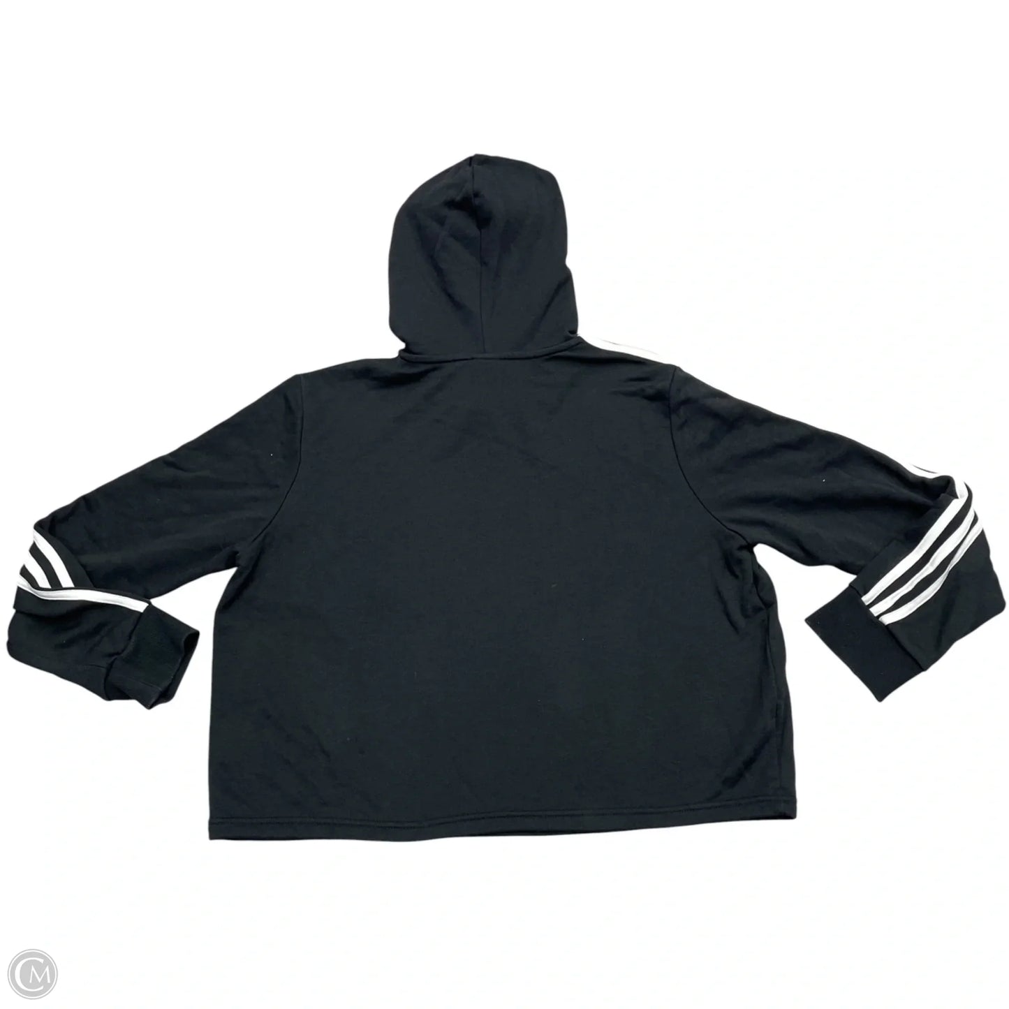 Athletic Sweatshirt Hoodie By Adidas In Black & White, Size: Xl