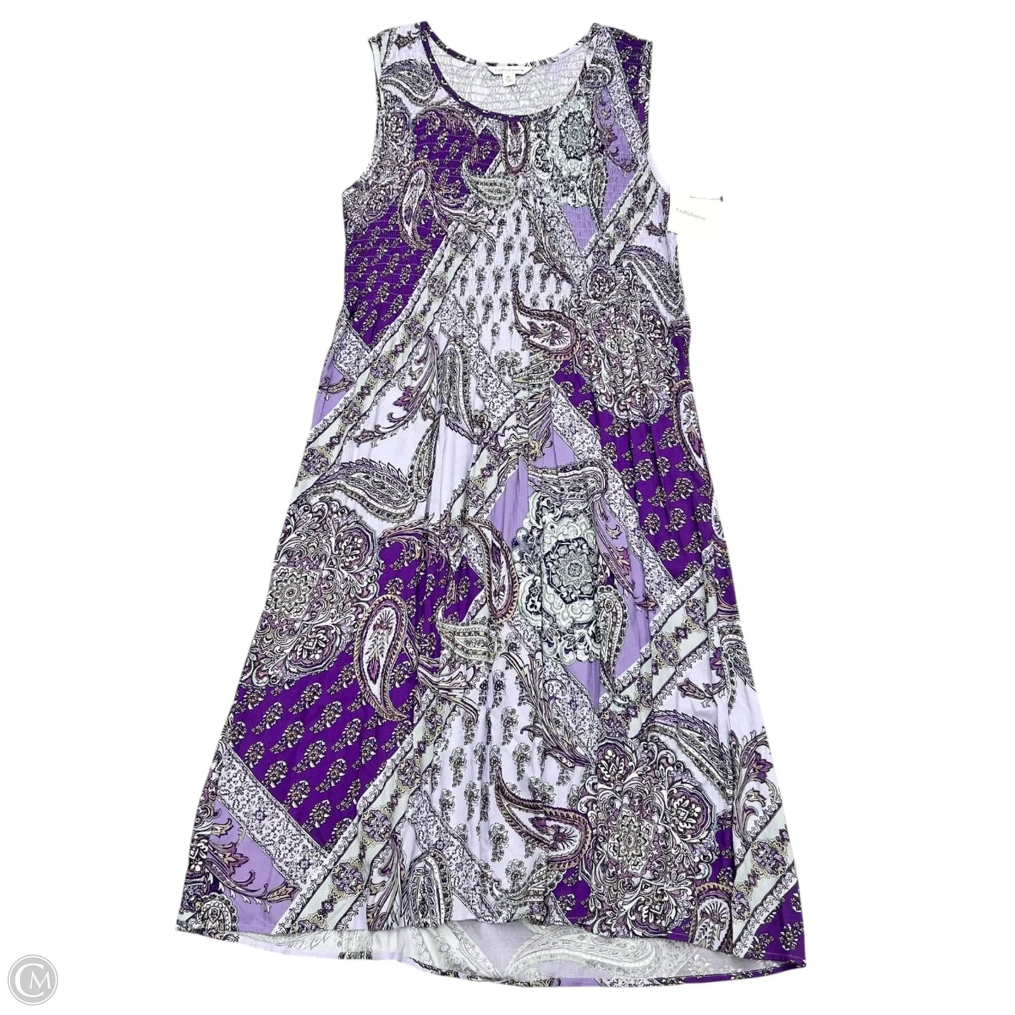 Dress Casual Maxi By Croft And Barrow In Purple & White, Size: Xl