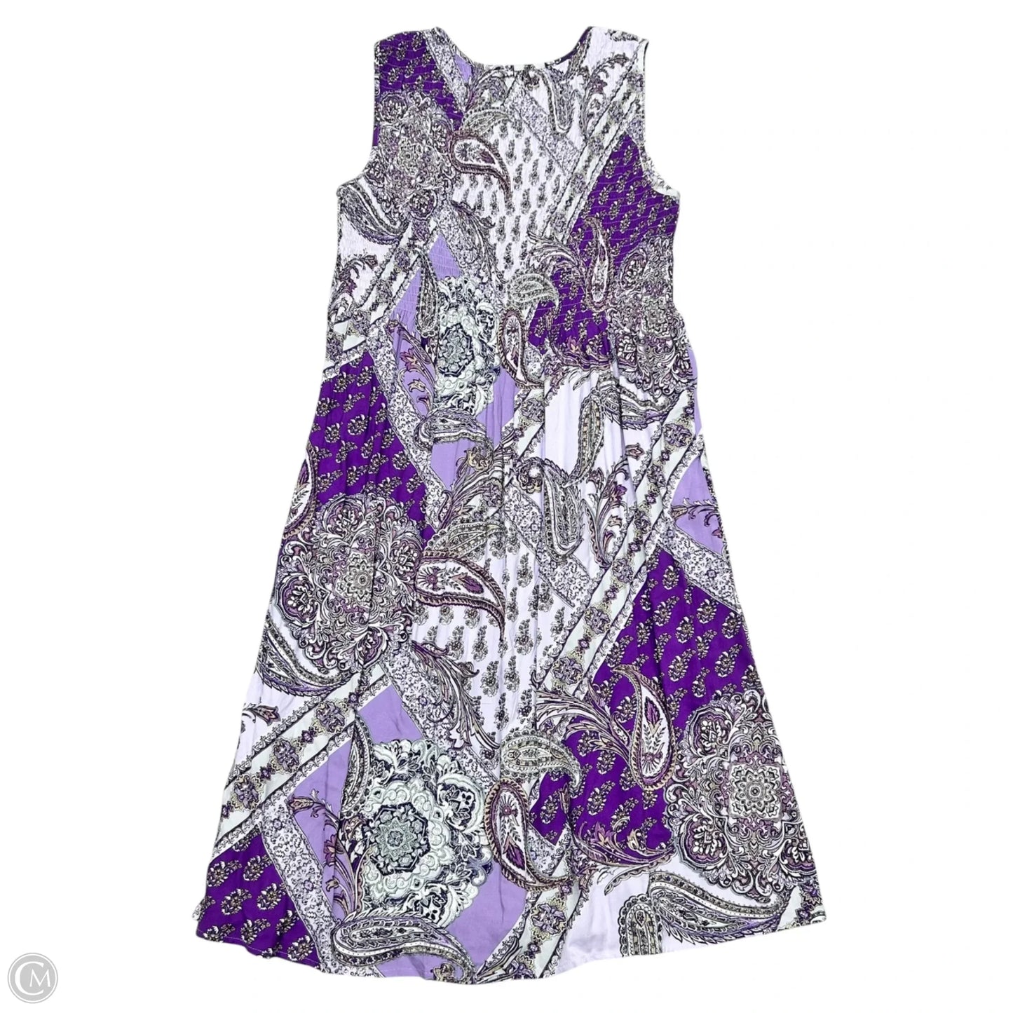 Dress Casual Maxi By Croft And Barrow In Purple & White, Size: Xl