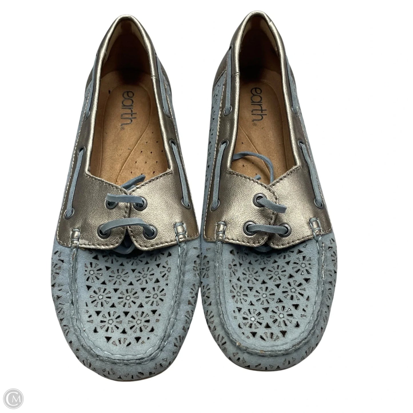 Shoes Flats By Earth In Blue & Gold, Size: 9.5