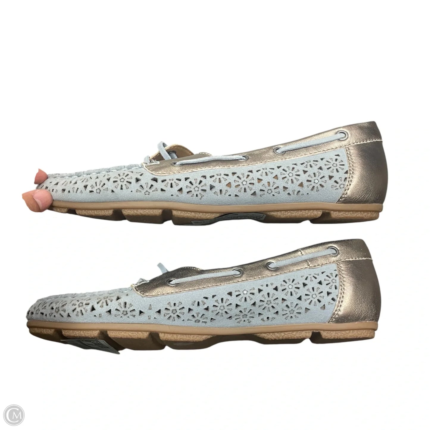Shoes Flats By Earth In Blue & Gold, Size: 9.5