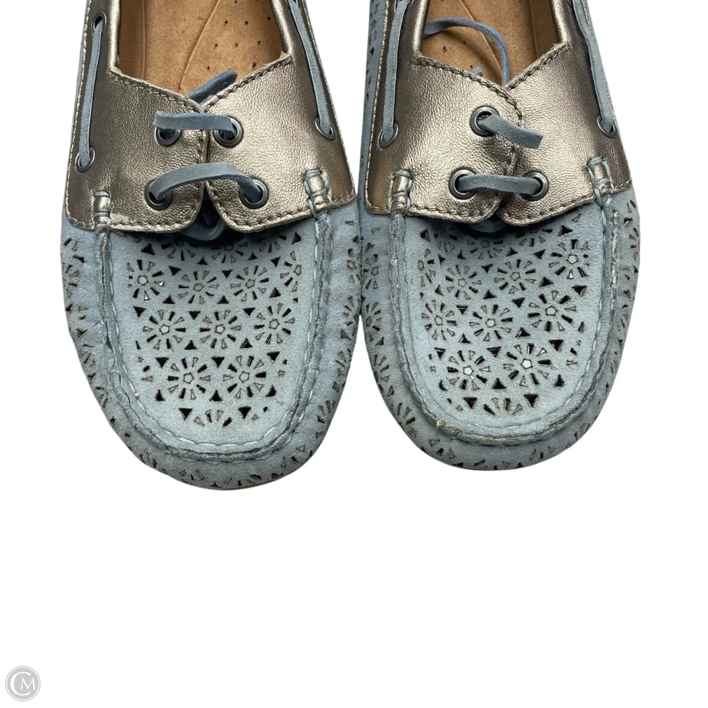 Shoes Flats By Earth In Blue & Gold, Size: 9.5