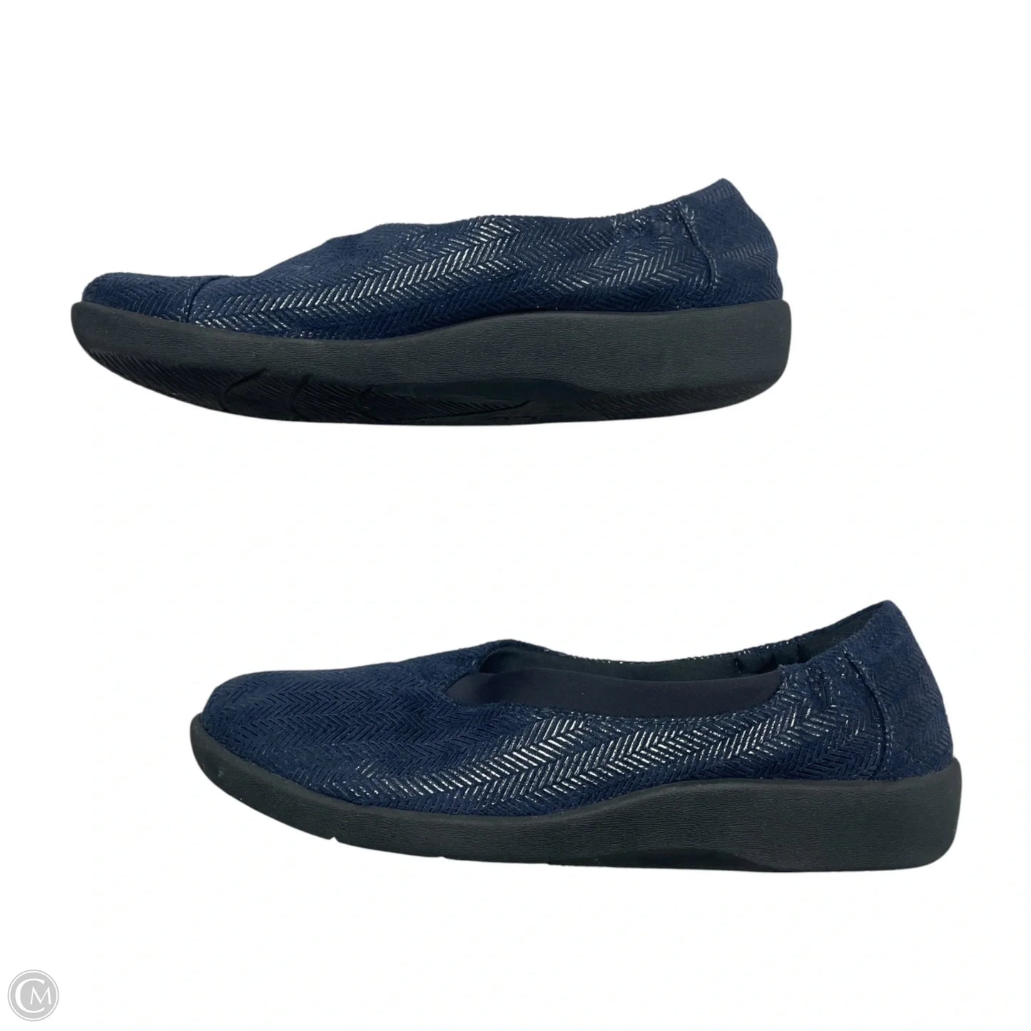 Shoes Flats By Clarks In Black & Blue, Size: 9.5