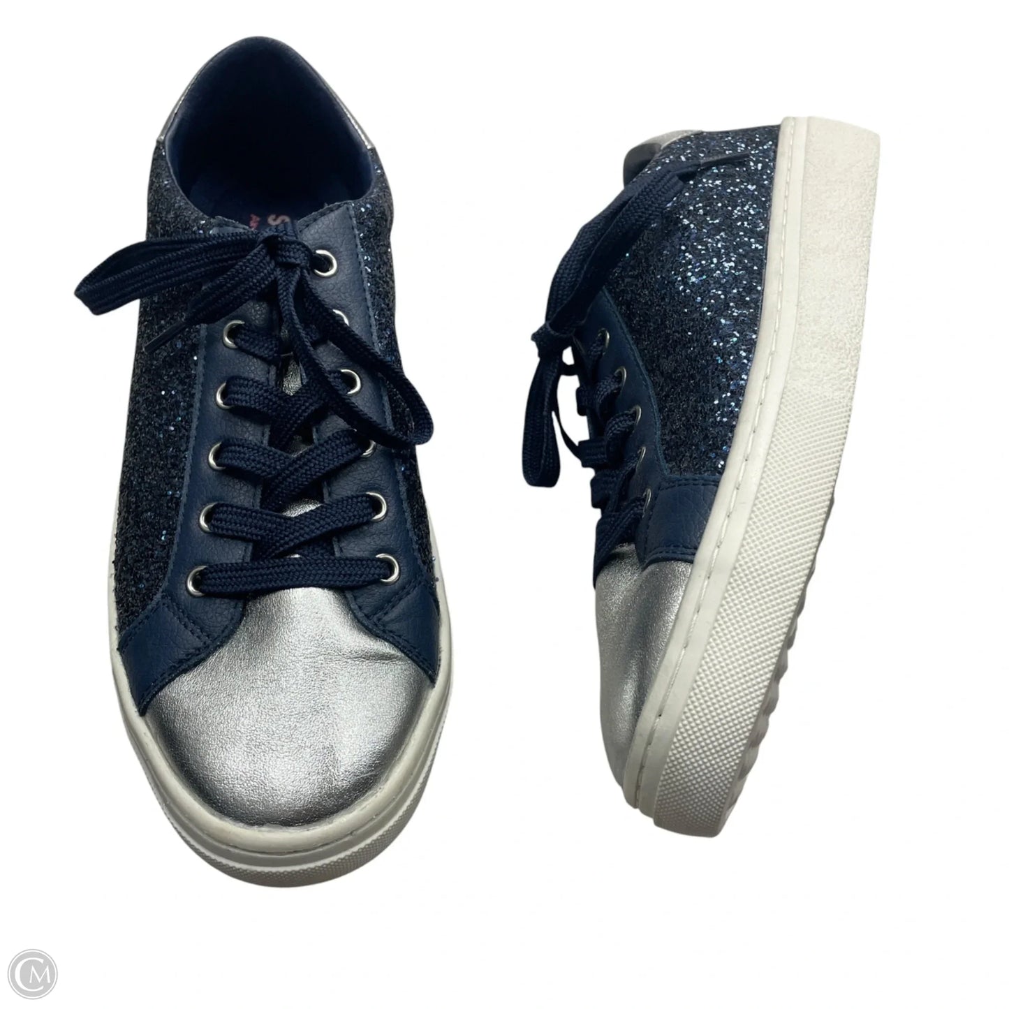 Shoes Sneakers By Skechers In Blue & Silver, Size: 9.5