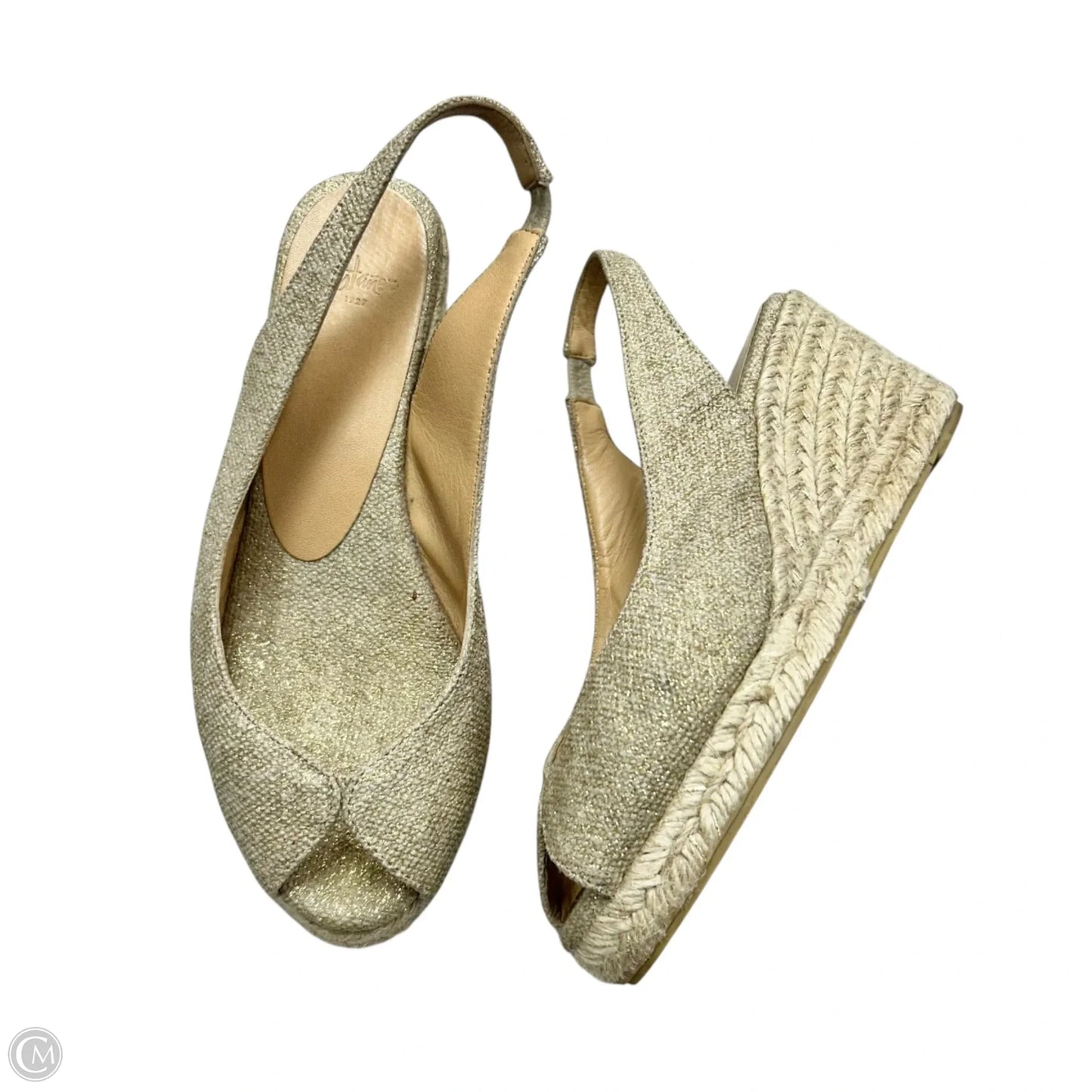 Sandals Heels Wedge By Caytaner In Gold, Size: 5.5