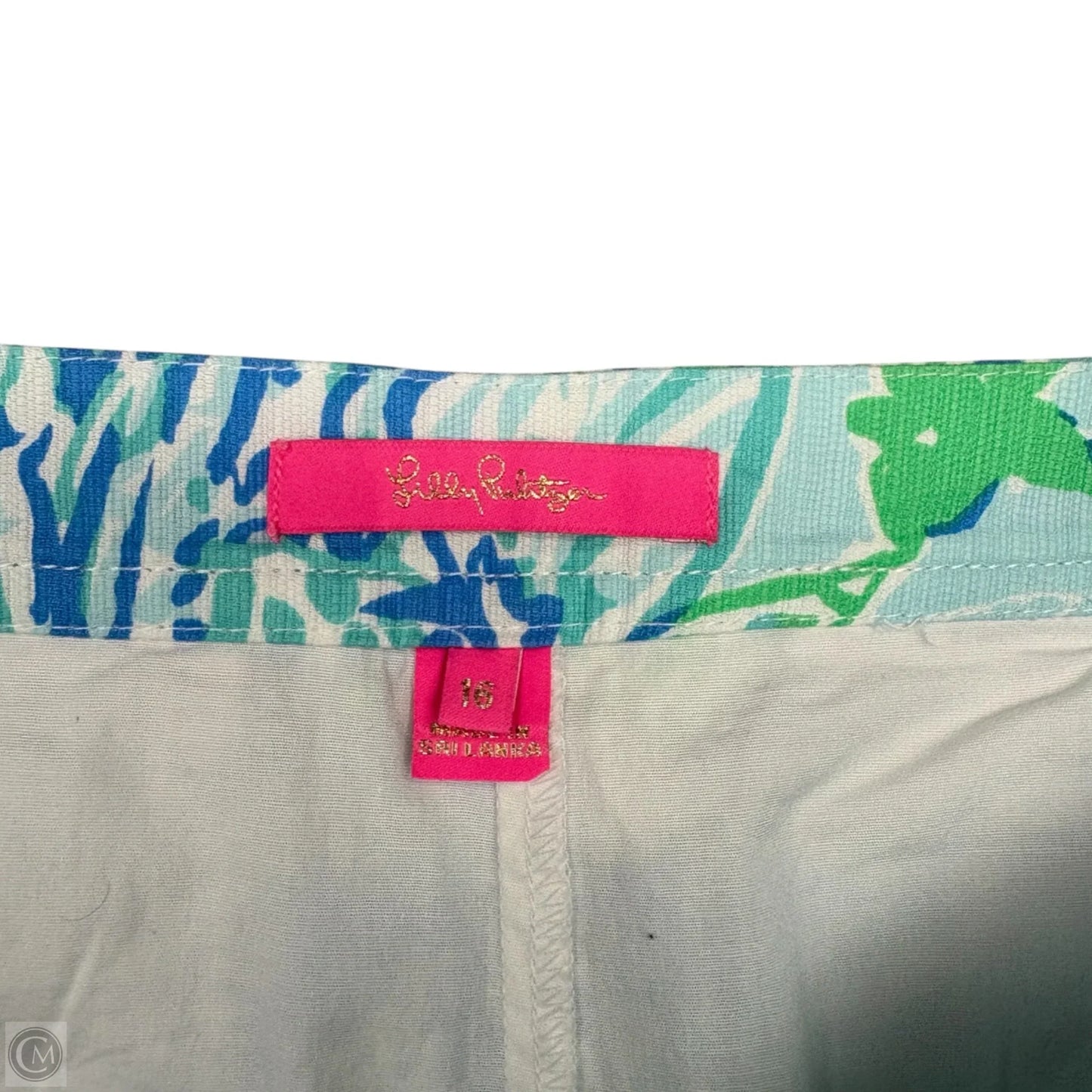 Skort Designer By Lilly Pulitzer In Blue & Green, Size: 16