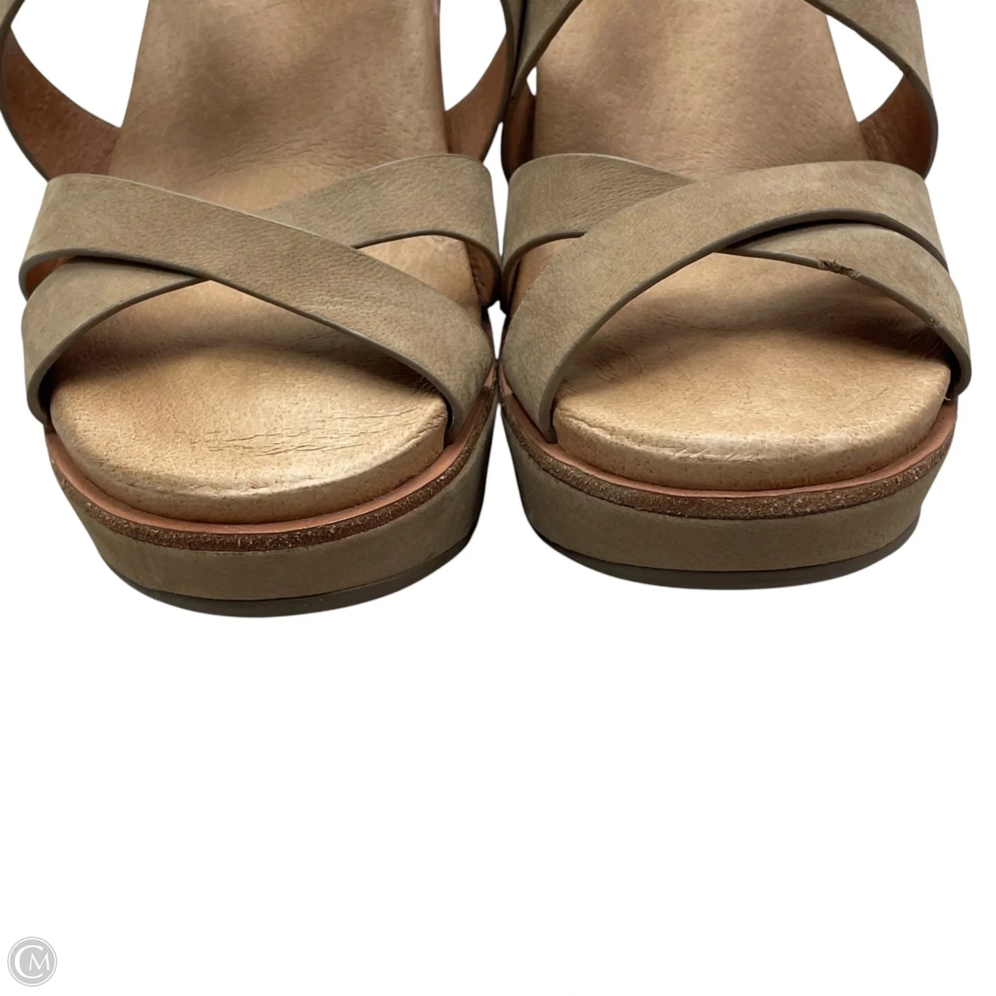 Sandals Heels Wedge By Gentle Souls In Brown & Cream, Size: 7