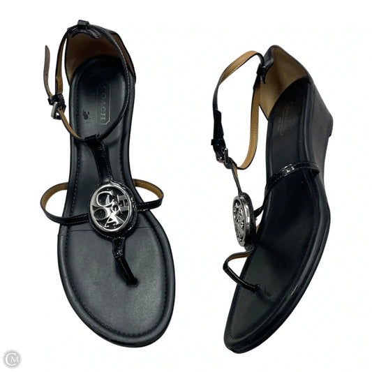 Sandals Designer By Coach In Black, Size: 7.5