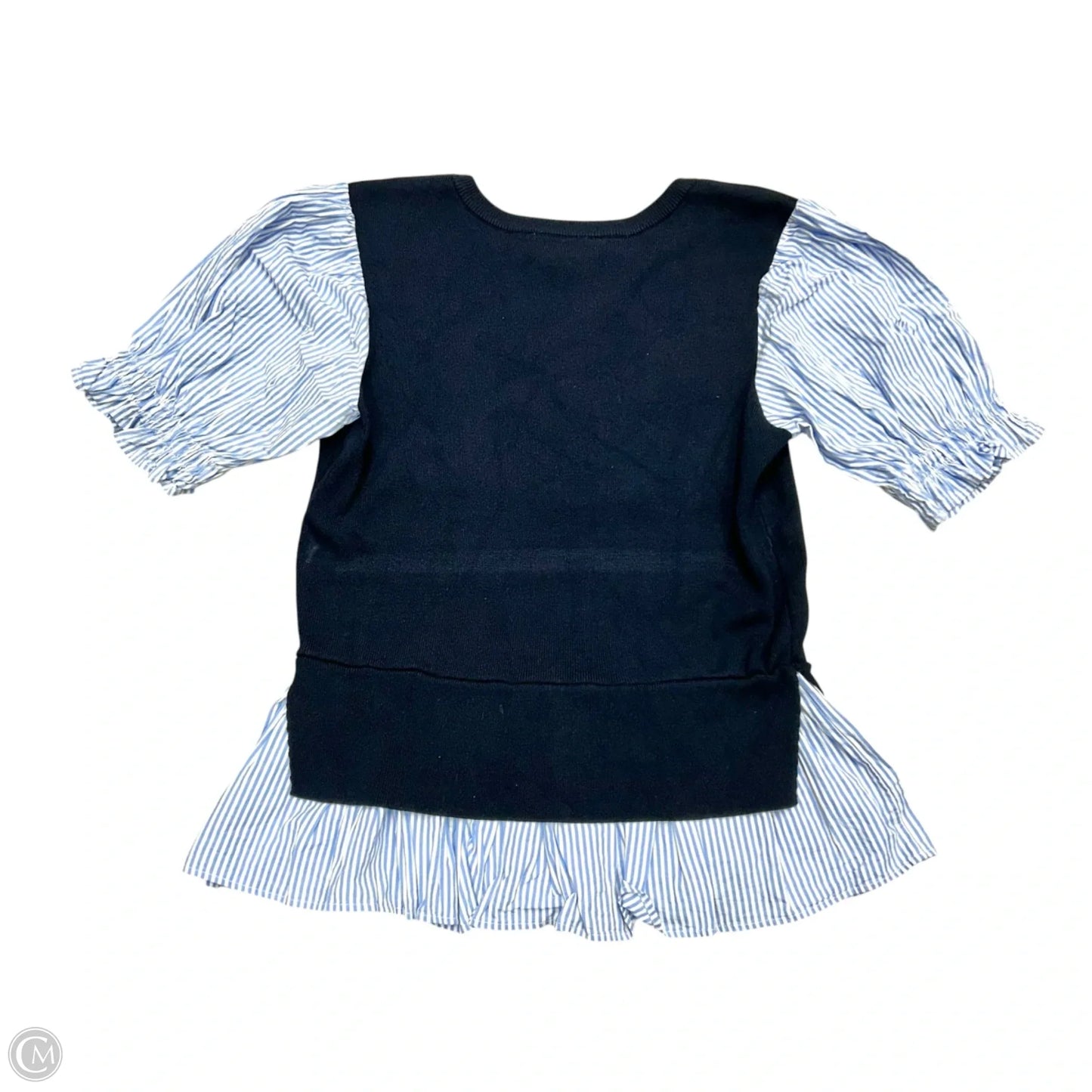 Top Short Sleeve By Anthropologie In Navy, Size: S