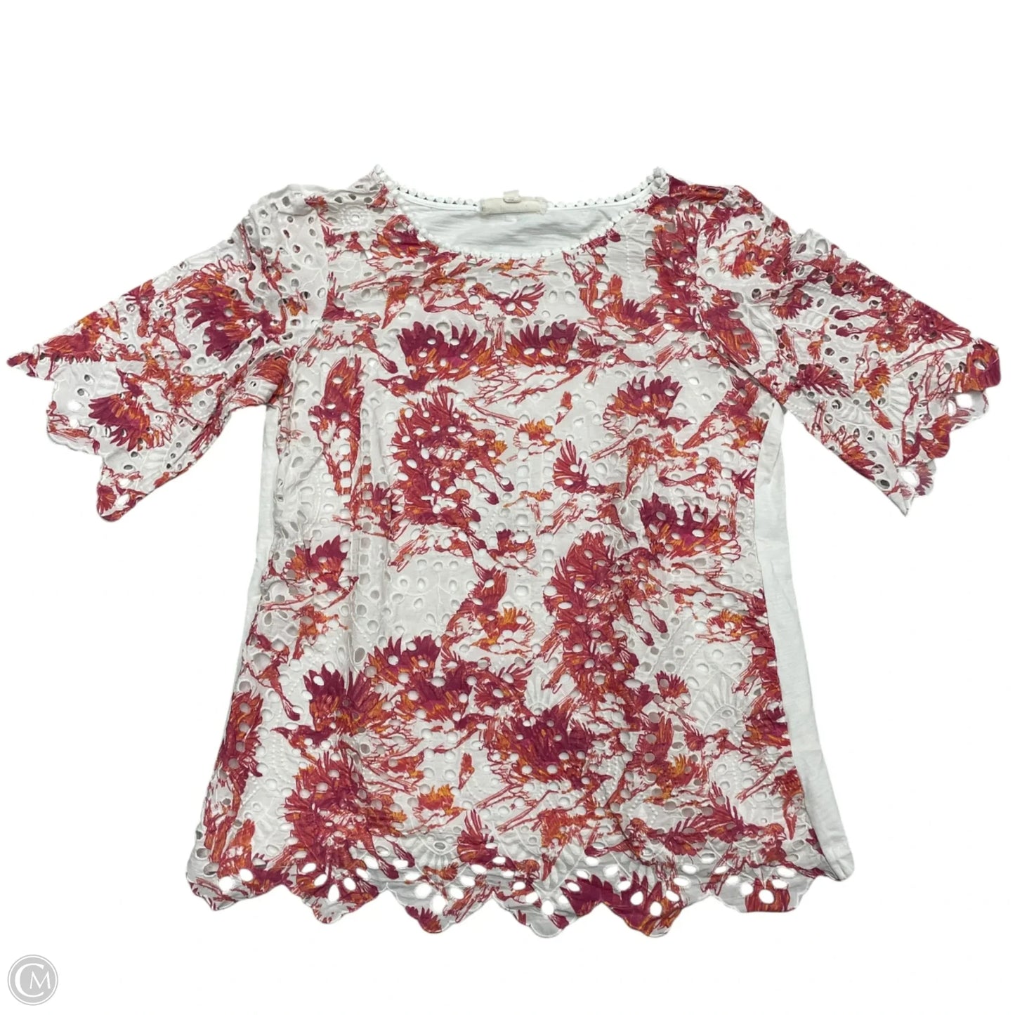 Top Short Sleeve By Porridge In Pink & White, Size: Xs