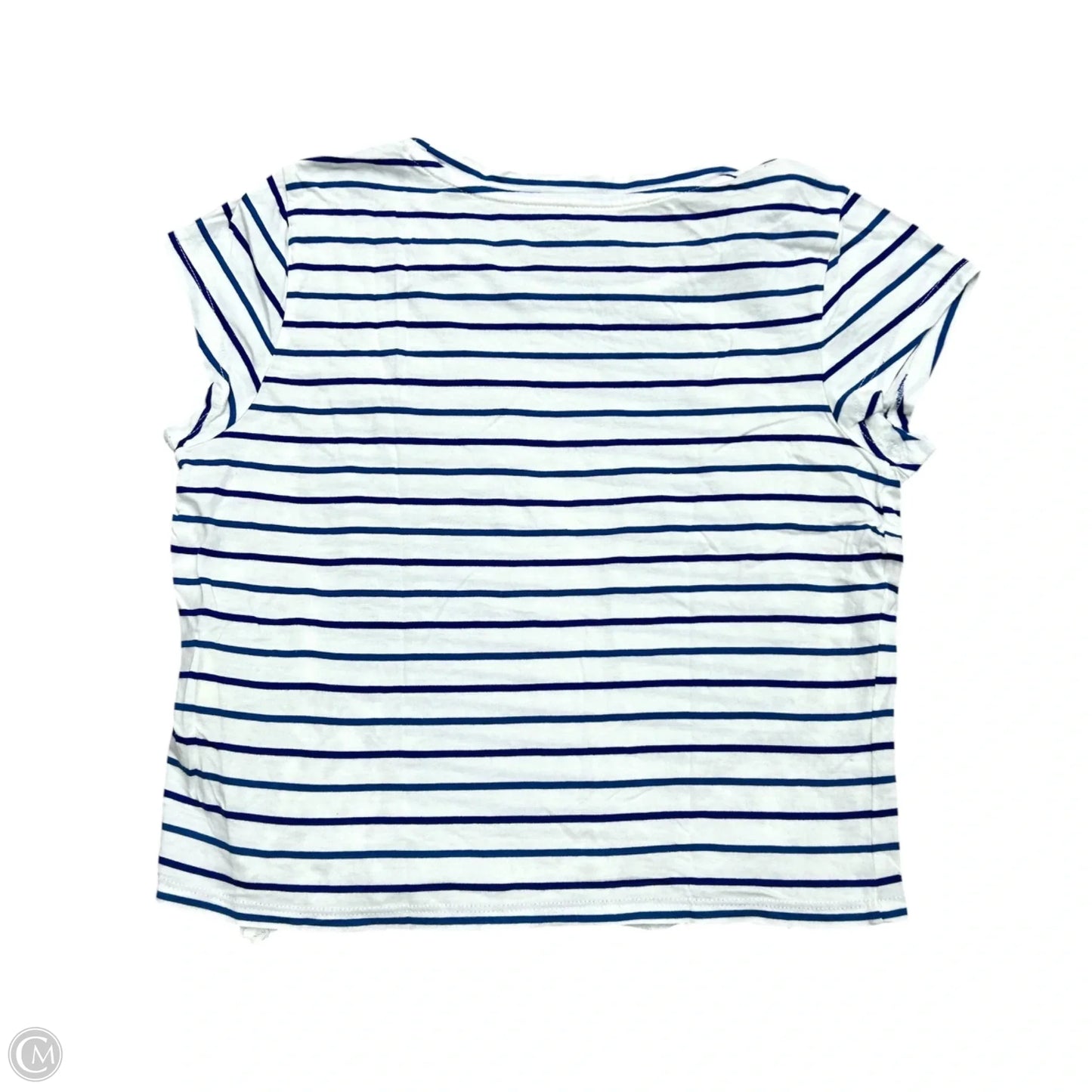 Top Short Sleeve By Maeve In Blue & White, Size: S