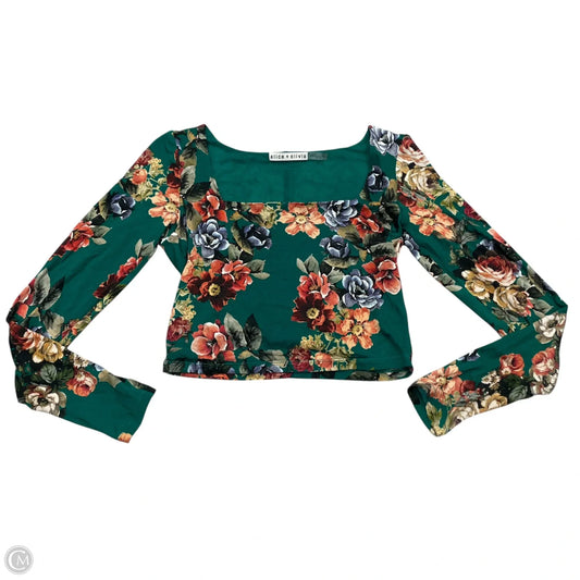 Top 3/4 Sleeve Designer By Alice + Olivia In Green & Red, Size: Xs