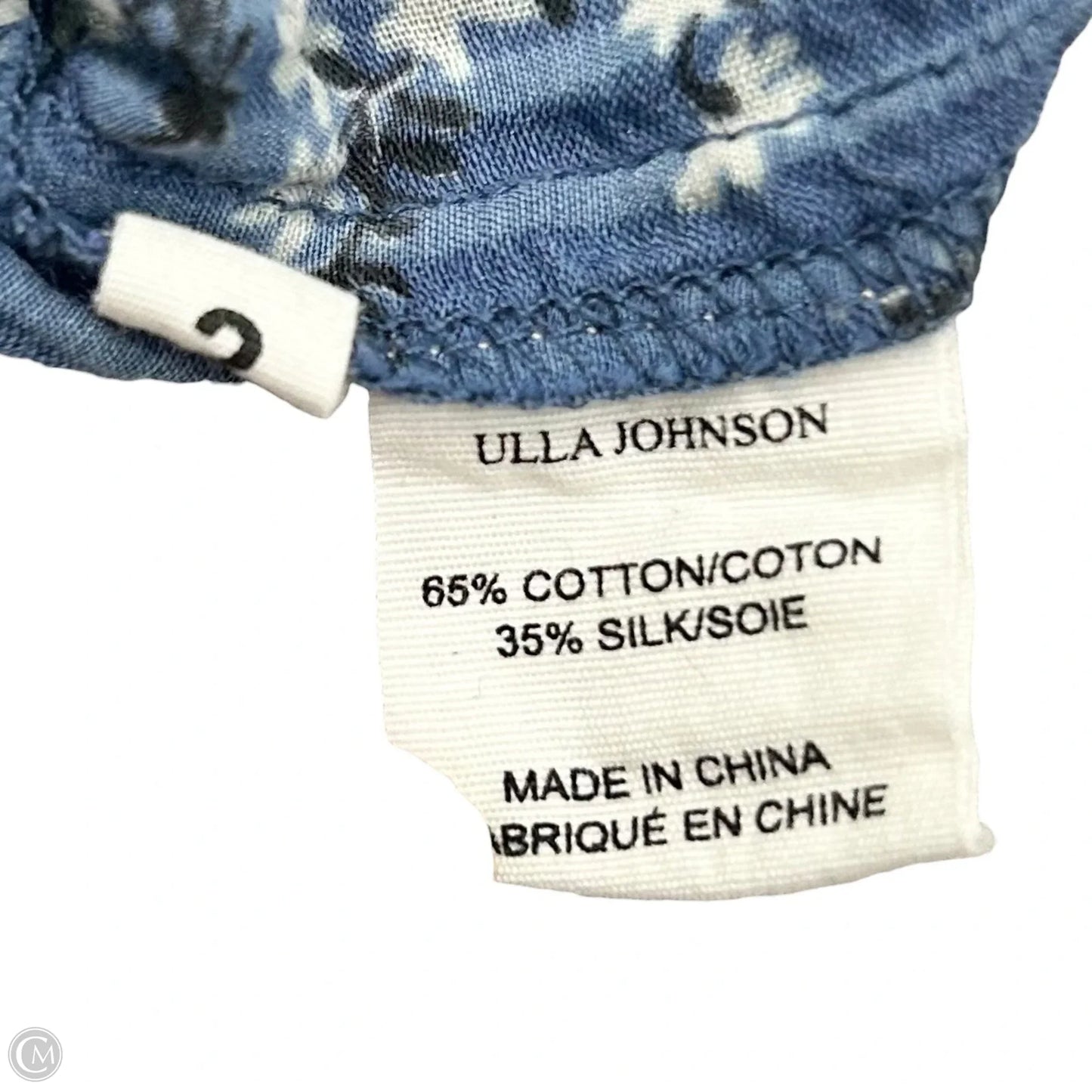 Blouse Short Sleeve By Ulla Johnson In Blue & White, Size: S
