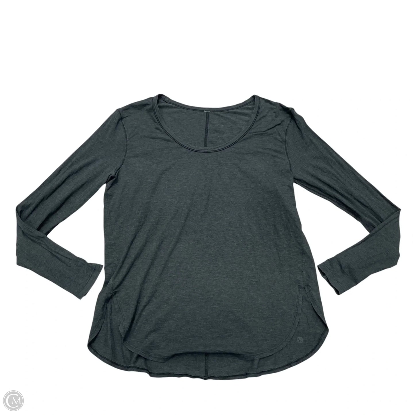Athletic Top Long Sleeve Collar By Lululemon In Grey, Size: M