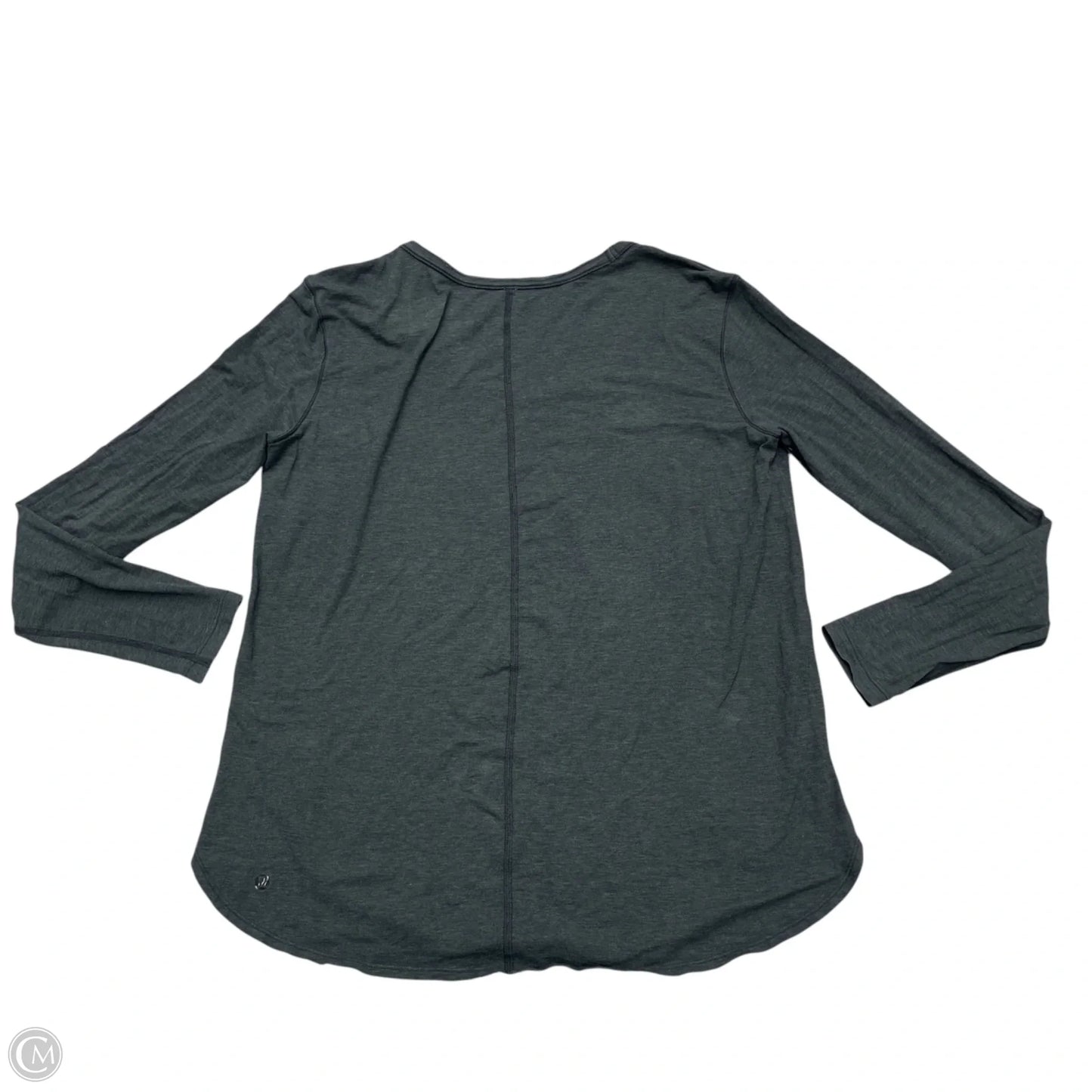 Athletic Top Long Sleeve Collar By Lululemon In Grey, Size: M