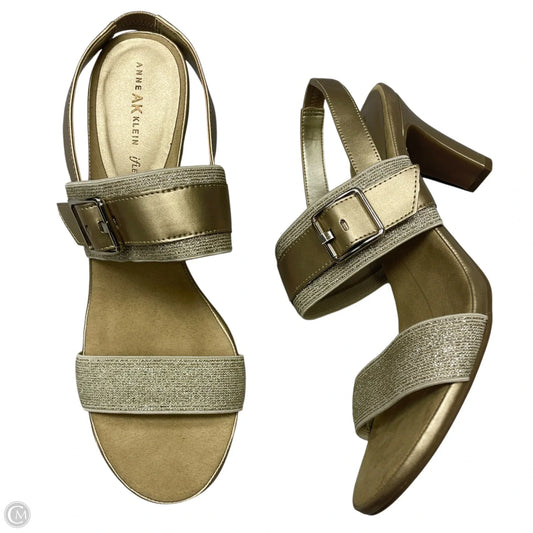Sandals Heels Block By Anne Klein In Gold, Size: 10