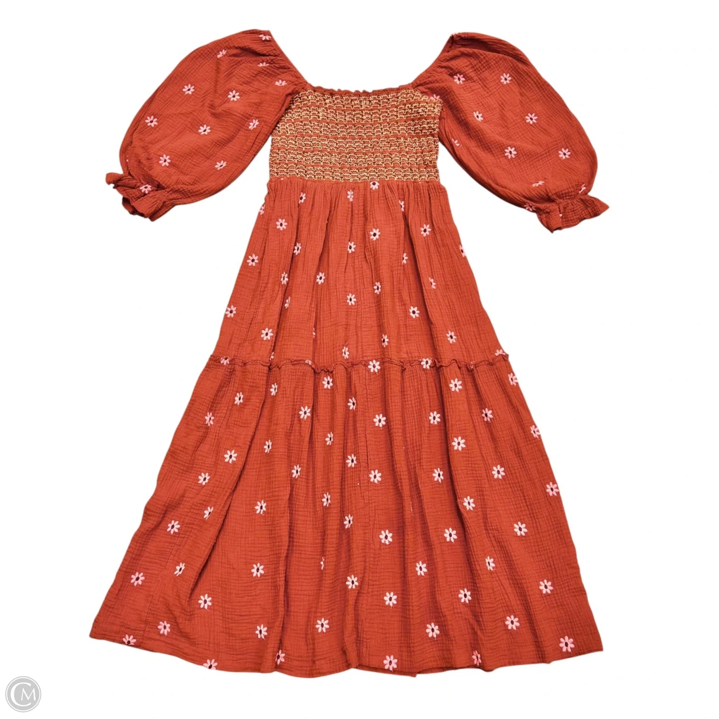 Dress Casual Maxi In Orange & Pink, Size: L