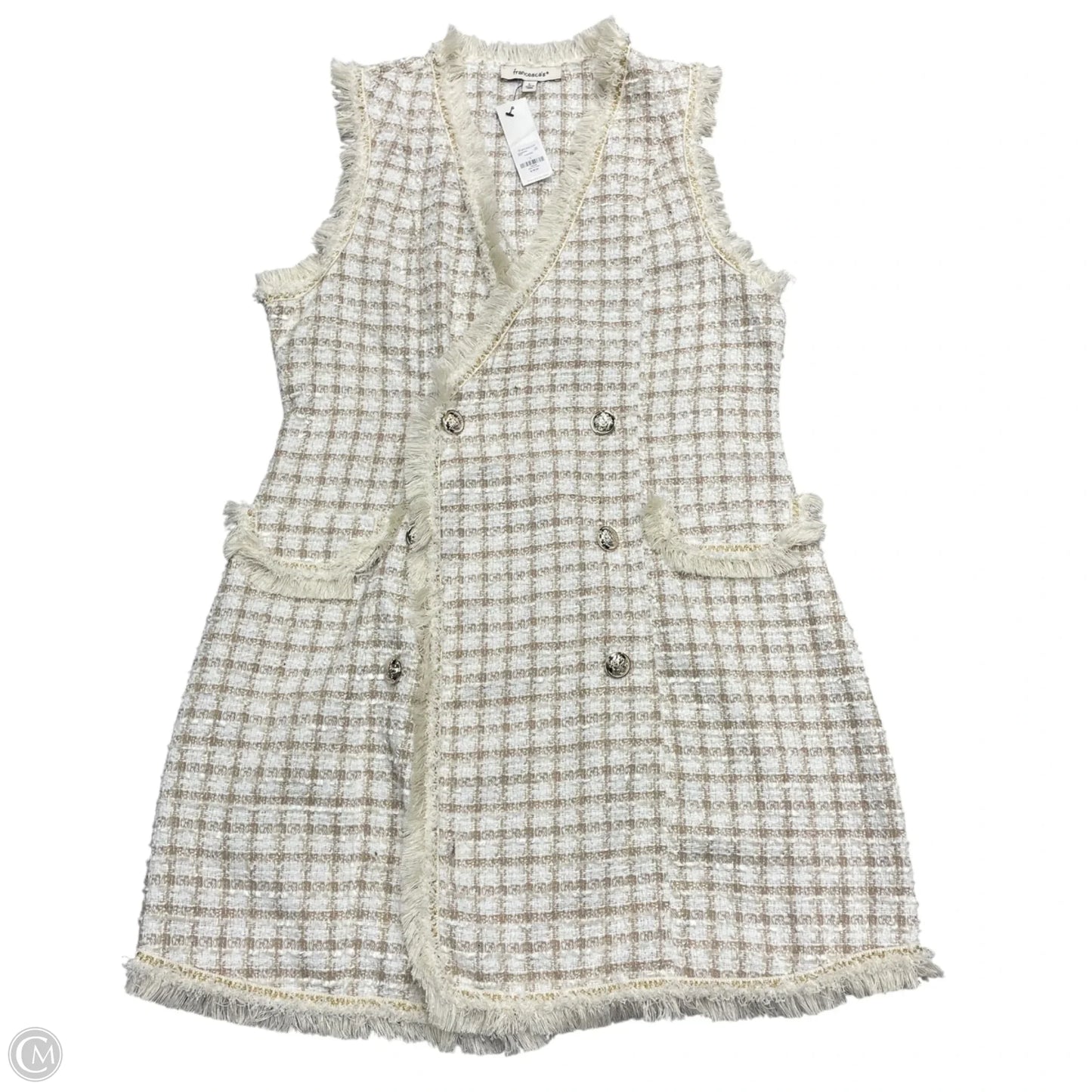 Vest Other By Francesca’s In Cream & Tan, Size: L