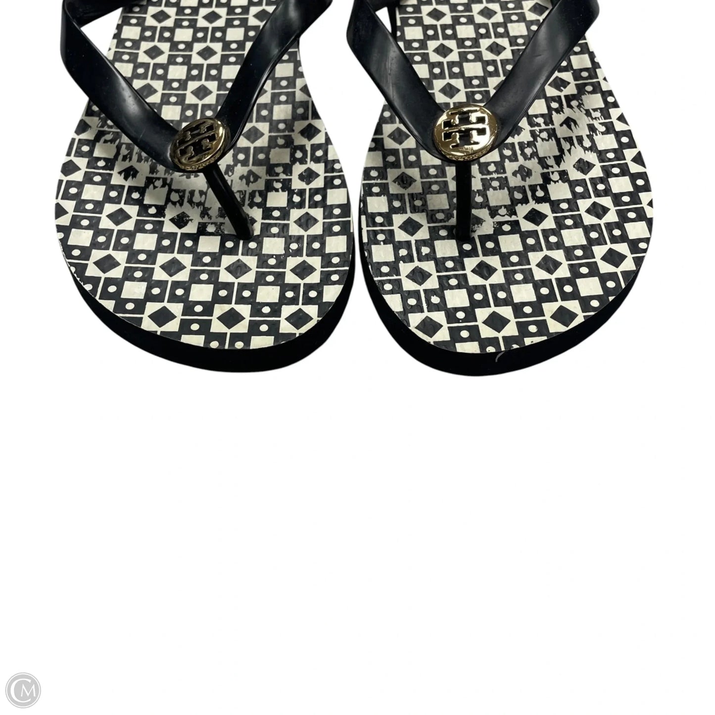 Sandals Designer By Tory Burch In Black & White, Size: 9