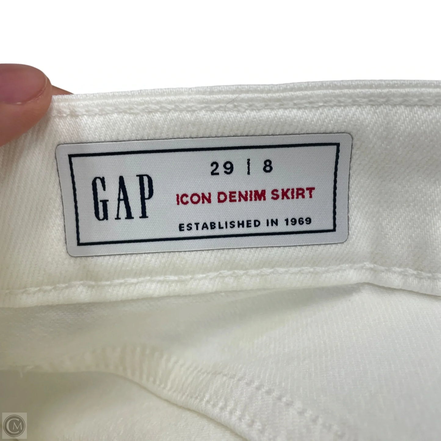 Skirt Midi By Gap In White Denim, Size: 8