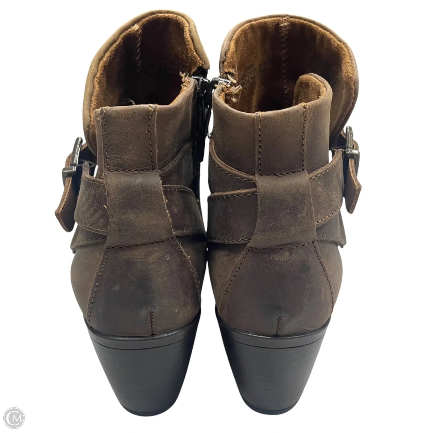 Boots Ankle Heels By Boc In Brown, Size: 7