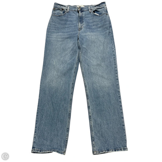 Jeans Straight By Abercrombie And Fitch In Blue Denim, Size: 12