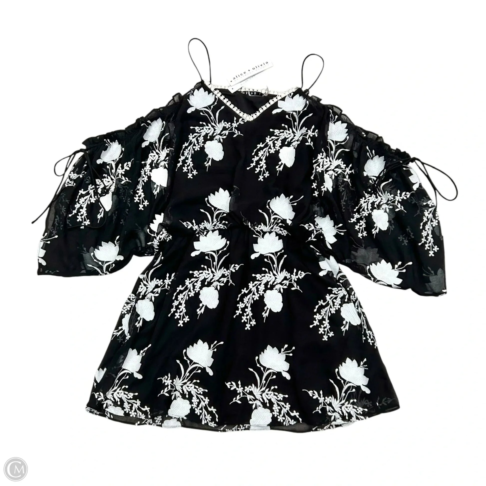 Dress Designer By Alice + Olivia In Black & White, Size: S