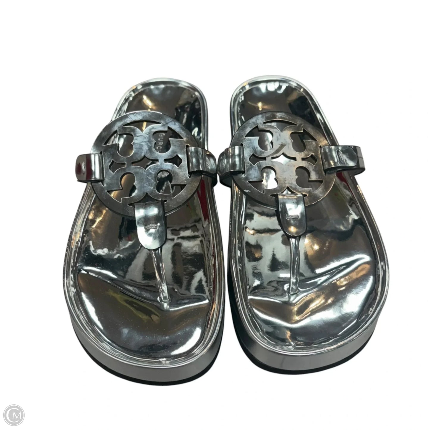 Sandals Designer By Tory Burch In Silver, Size: 7