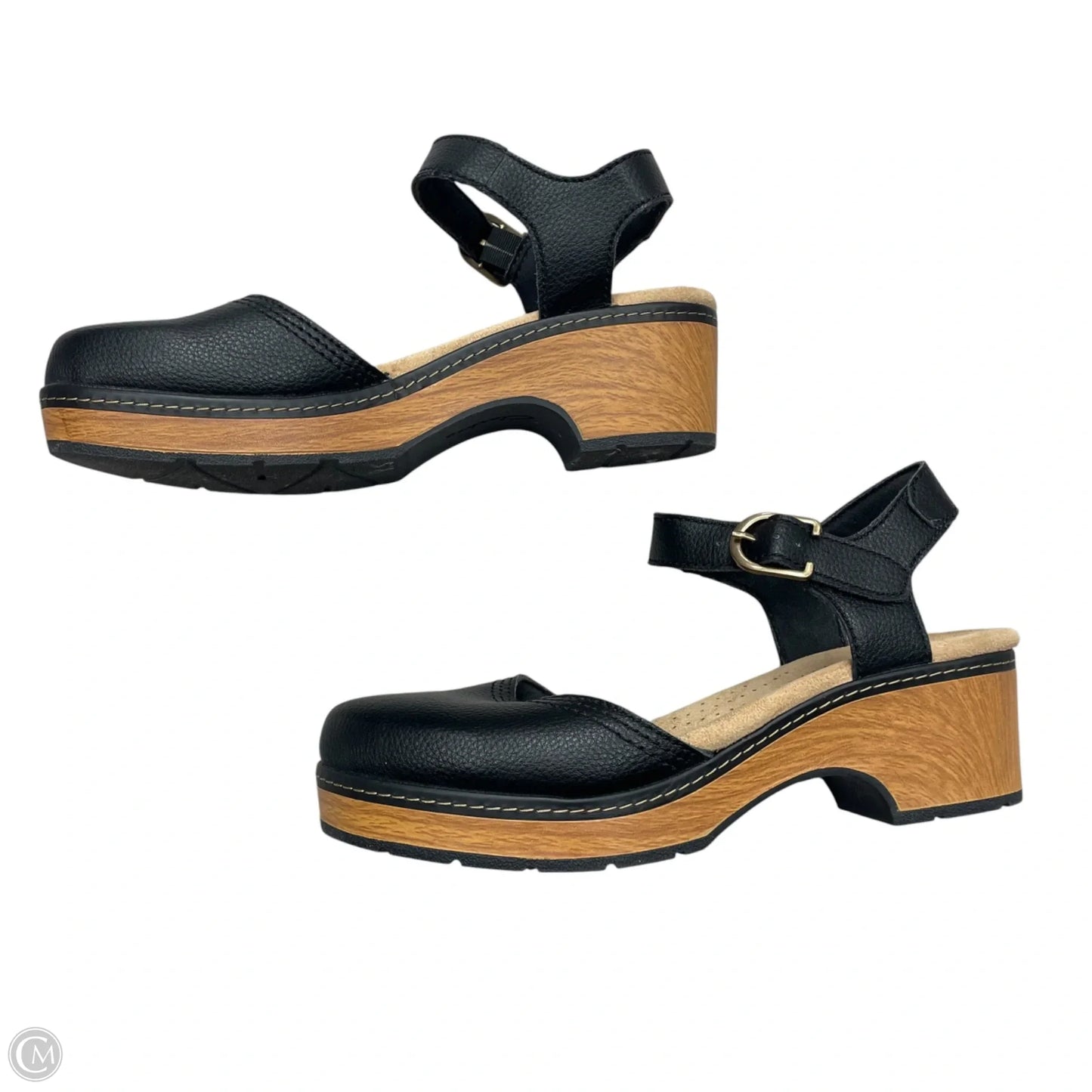 Shoes Heels Block By Clarks In Black & Tan, Size: 8.5