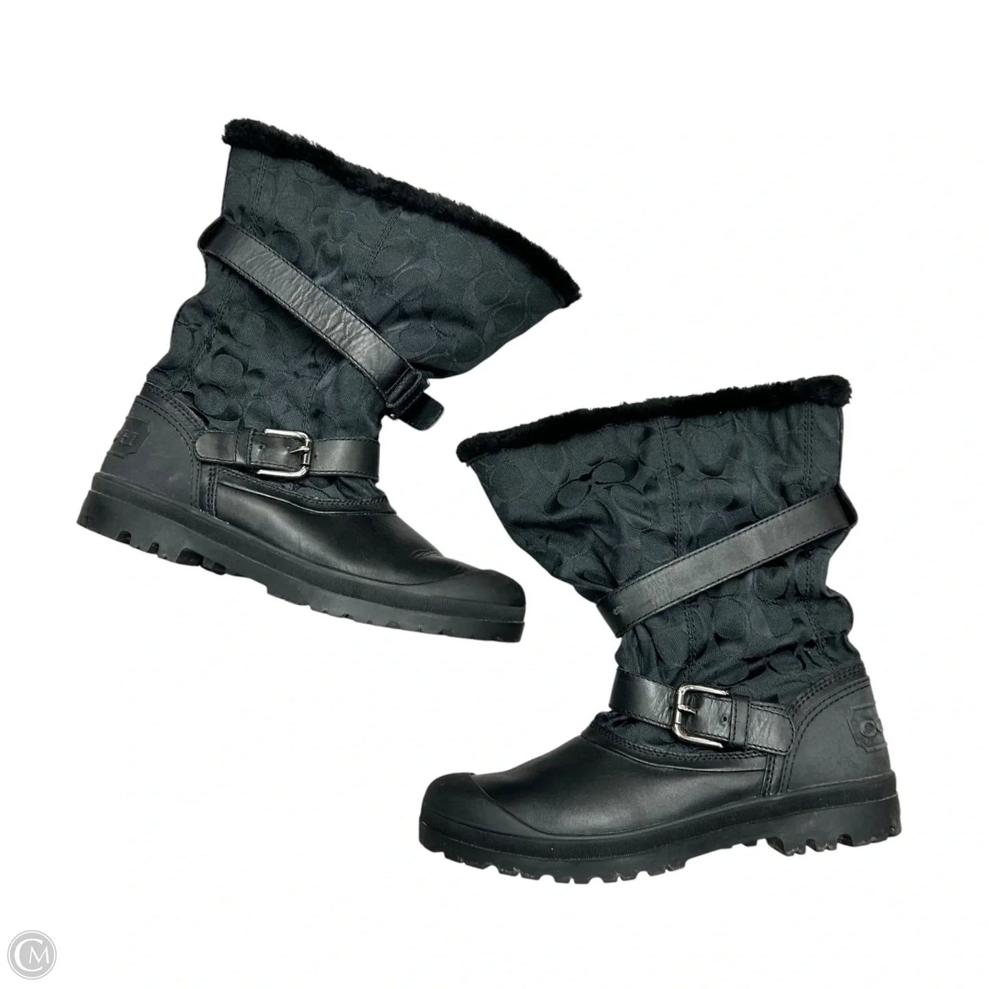 Boots Designer By Coach In Black, Size: 9.5