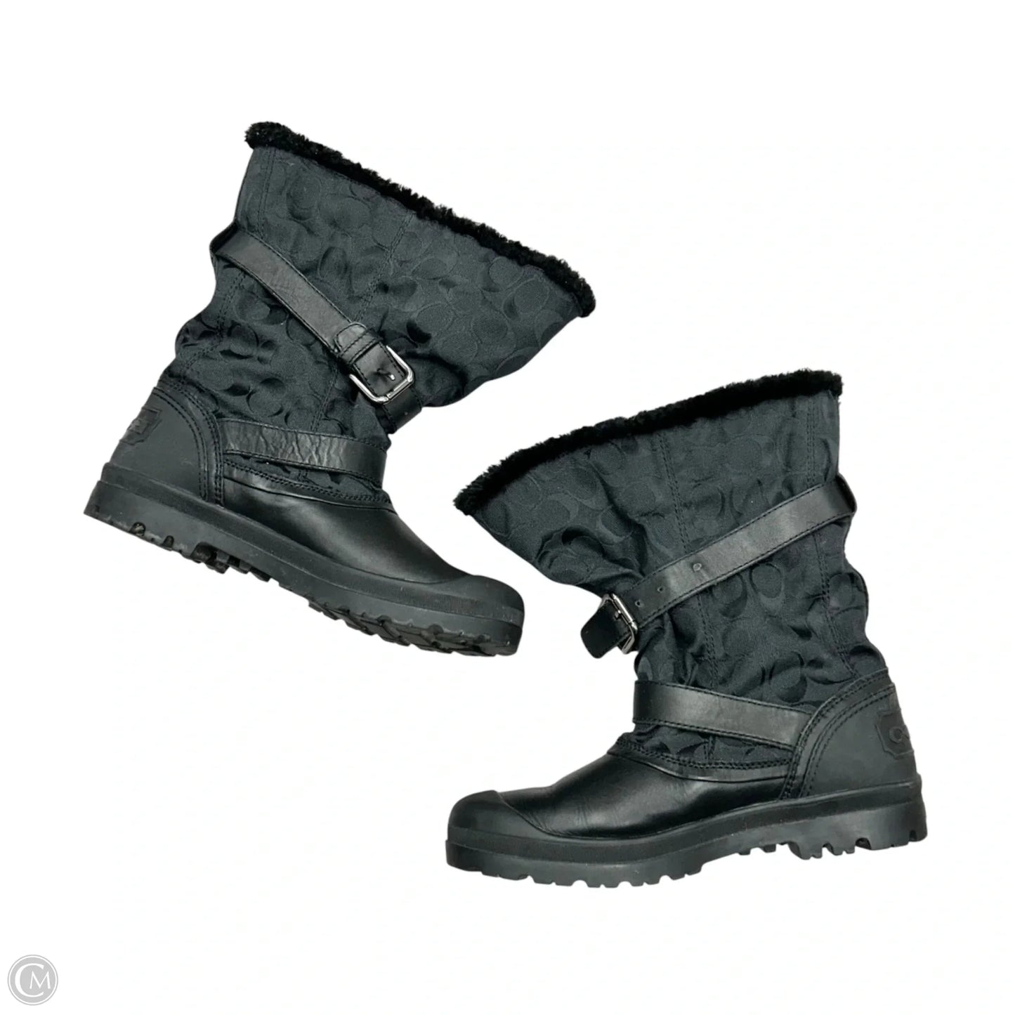 Boots Designer By Coach In Black, Size: 9.5