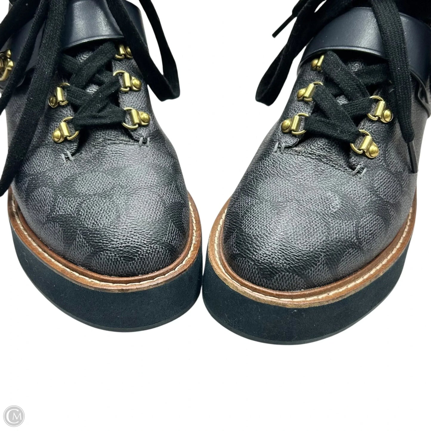 Boots Designer By Coach In Black & Grey, Size: 10